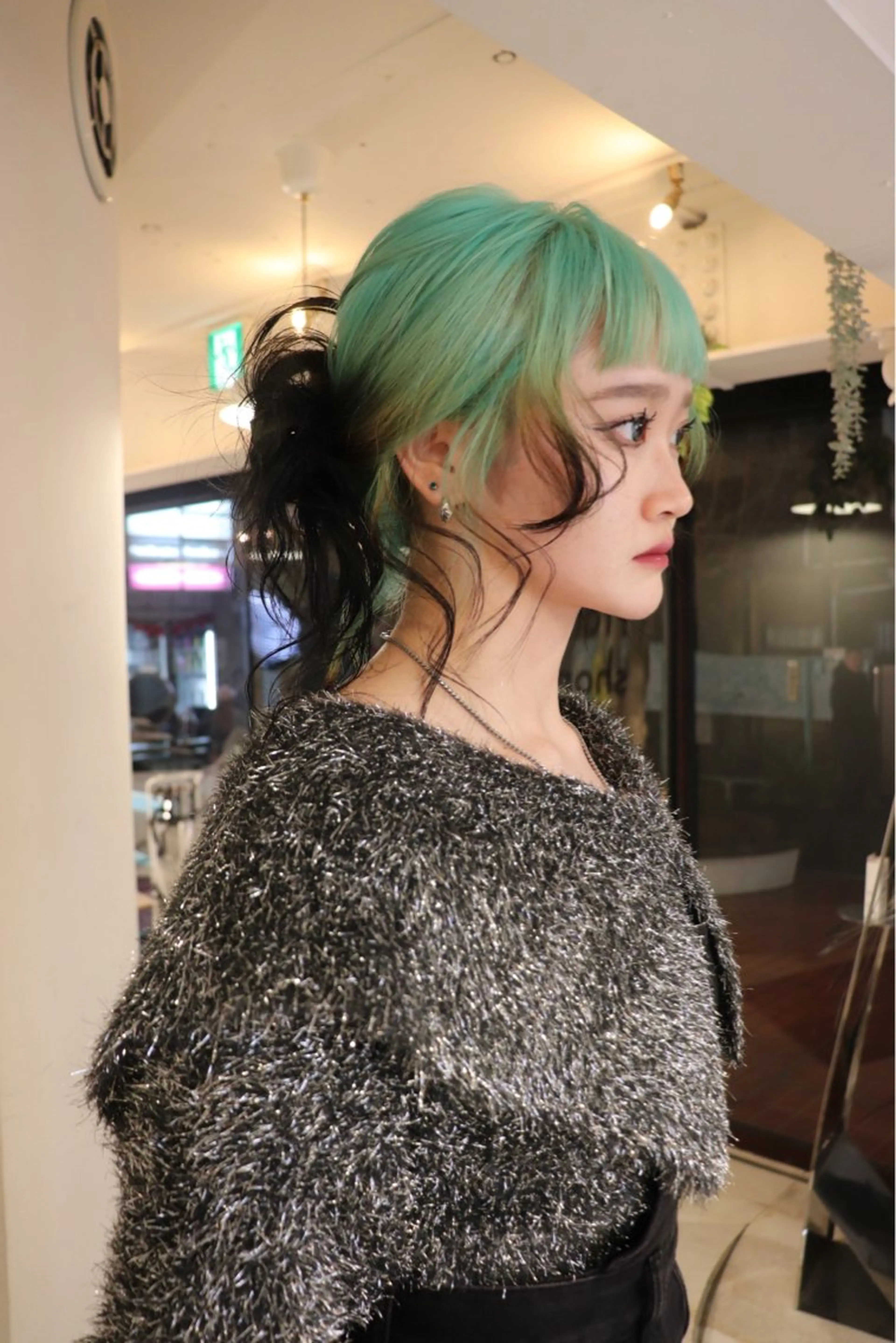 セミロング カラー ミント ミントグリーン ✰︎ MiｰMi ✰︎のヘアスタイル
