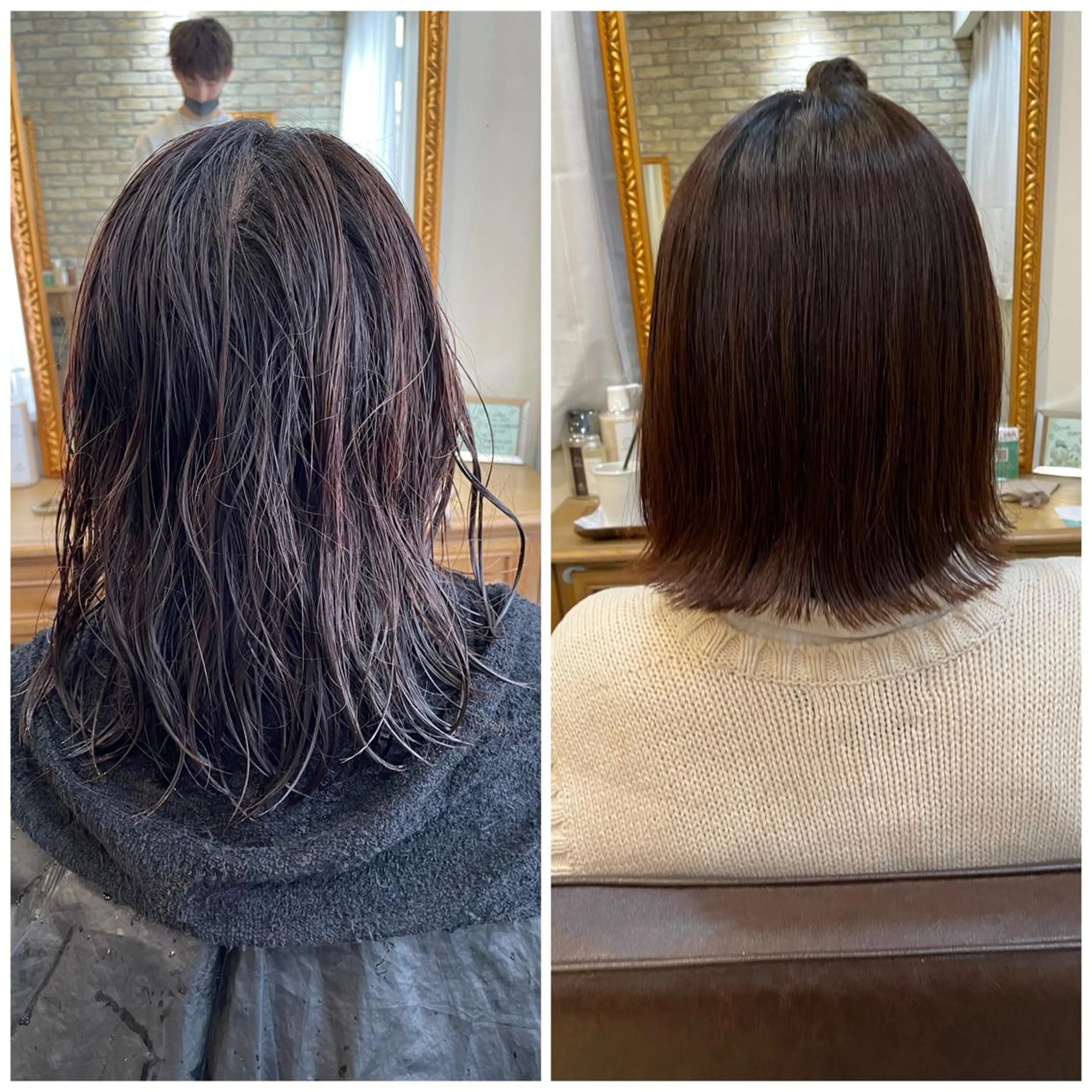 ミディアム カット 縮毛矯正 トリートメント 縮毛矯正×髪質改善 小笠原大樹のヘアスタイル