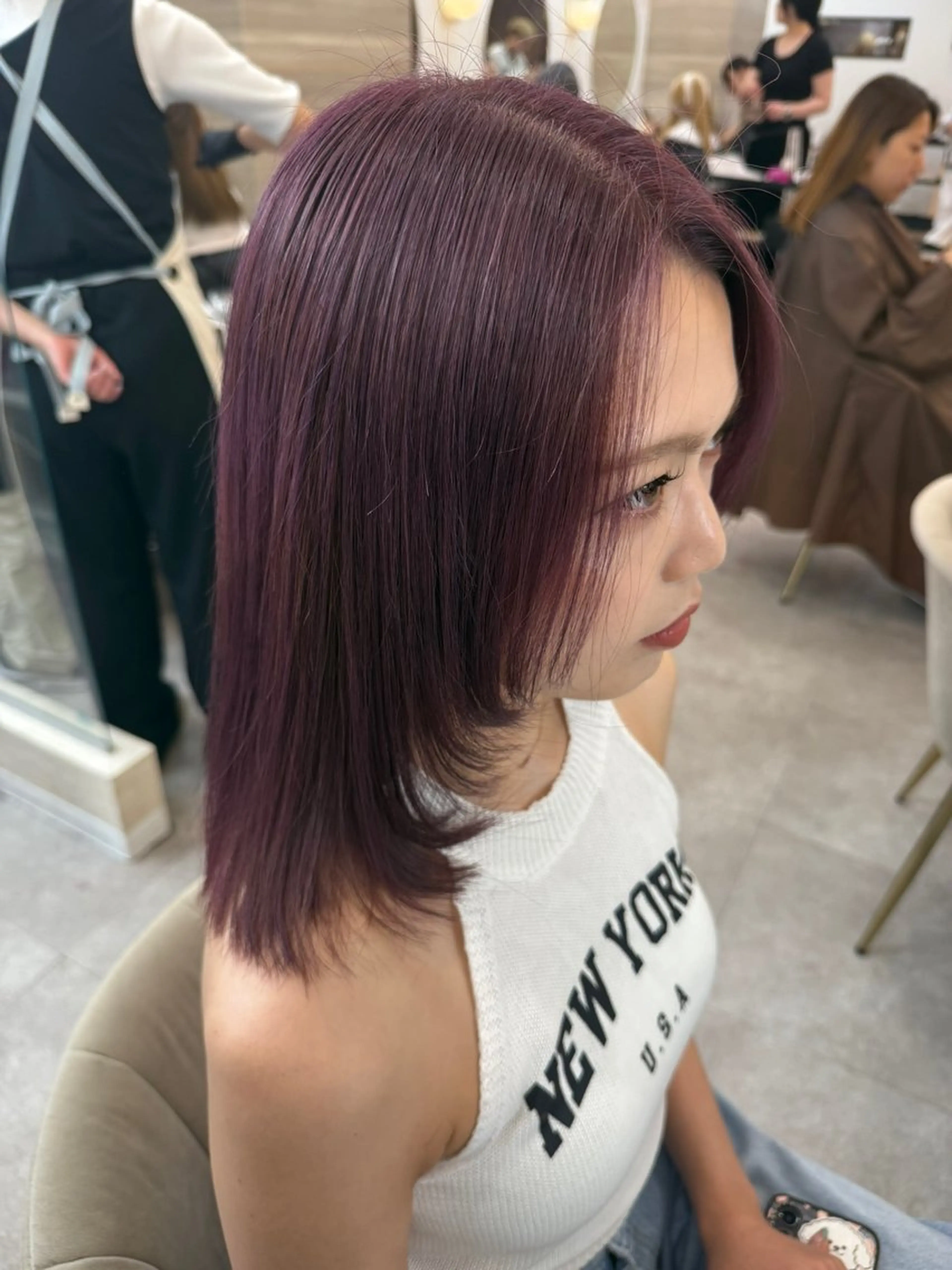 ミディアム カラー ヘアアレンジ カット 🦁おとは🦁 EssbyLovisのヘアスタイル