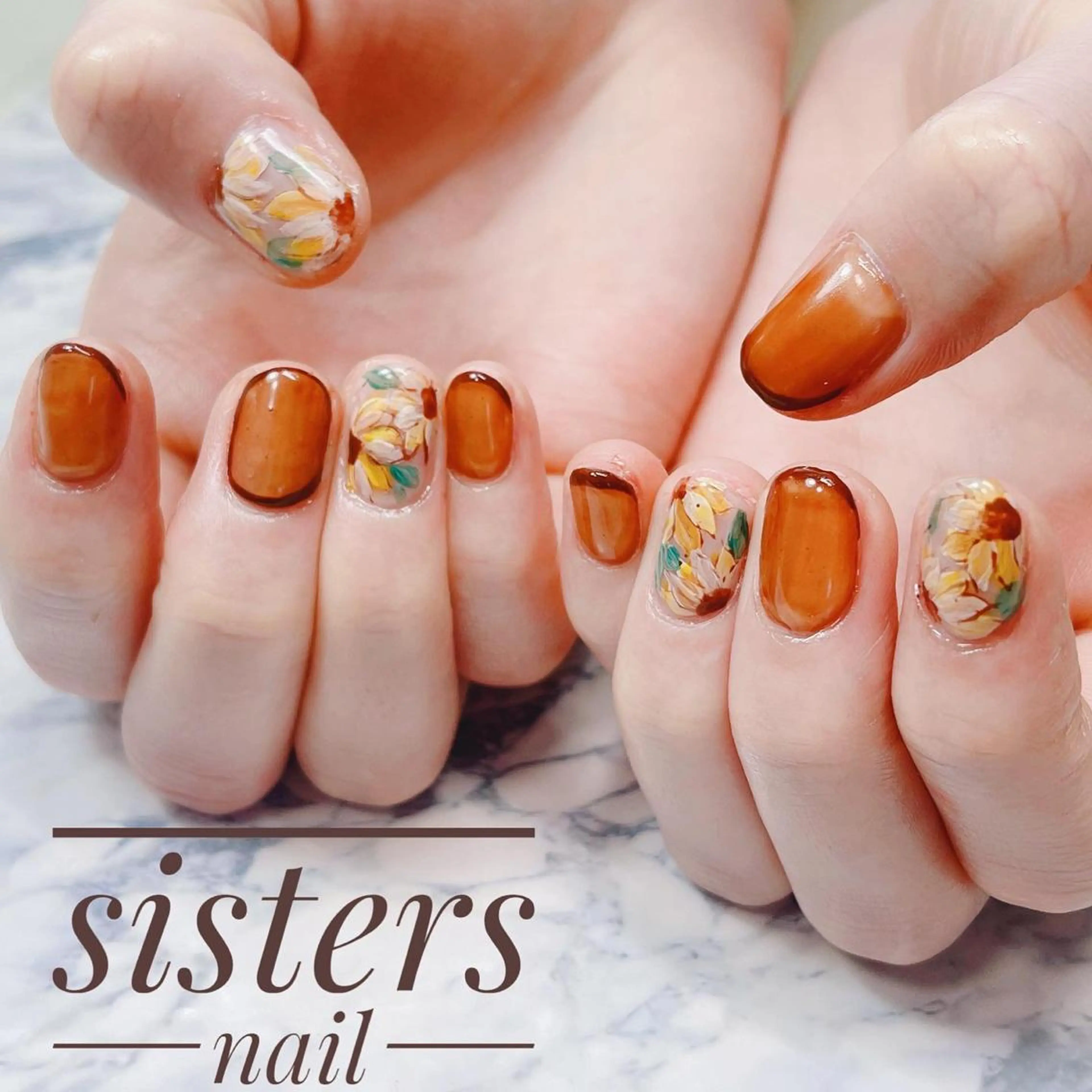 ネイル アートネイル フレンチネイル 夏ネイル ハンドネイル ハンドケア sisters nail.fのネイルデザイン