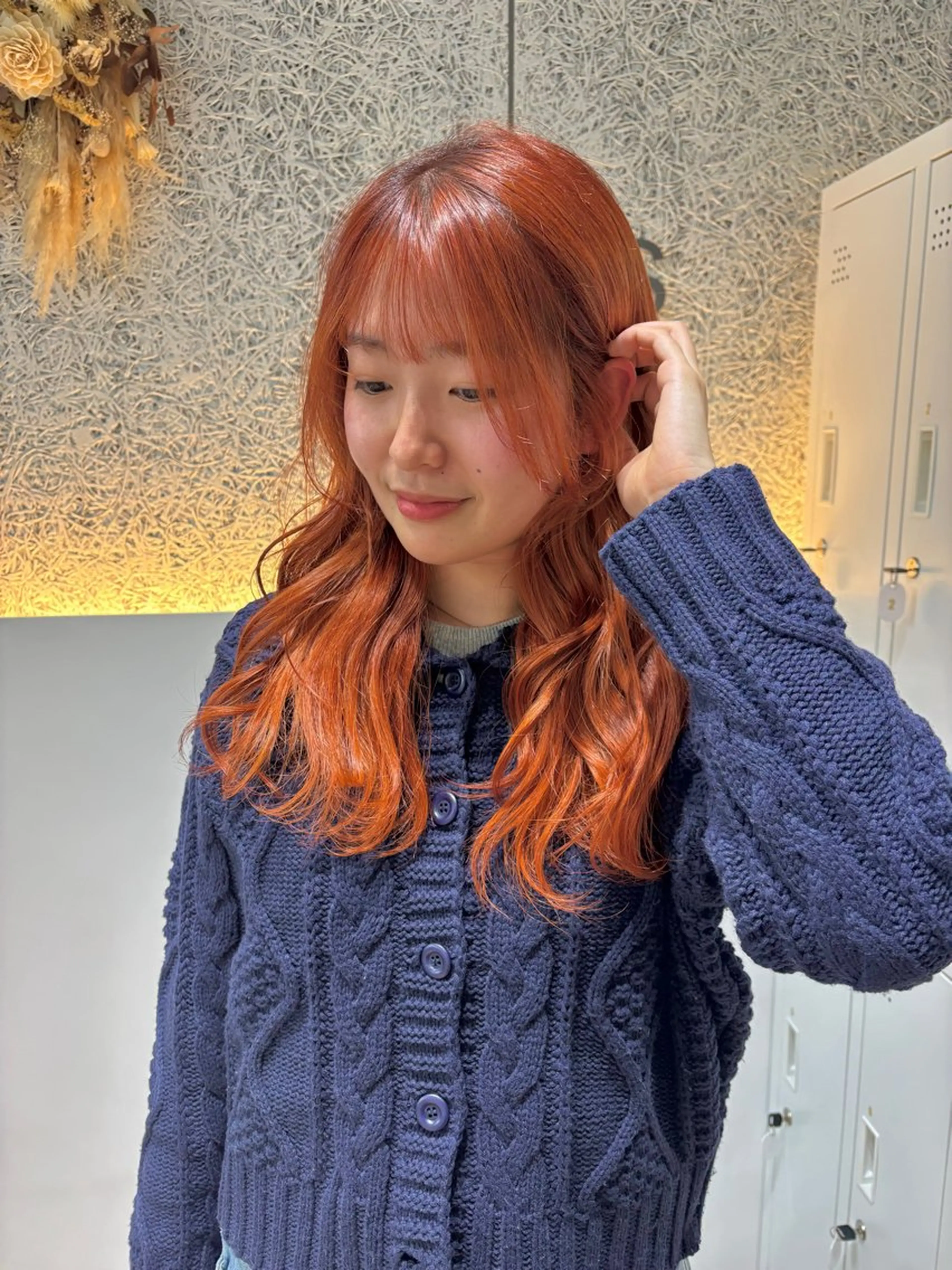 ロング オレンジブラウン ヘアカラー OPS hair大名 🩵yuna🌙のヘアスタイル