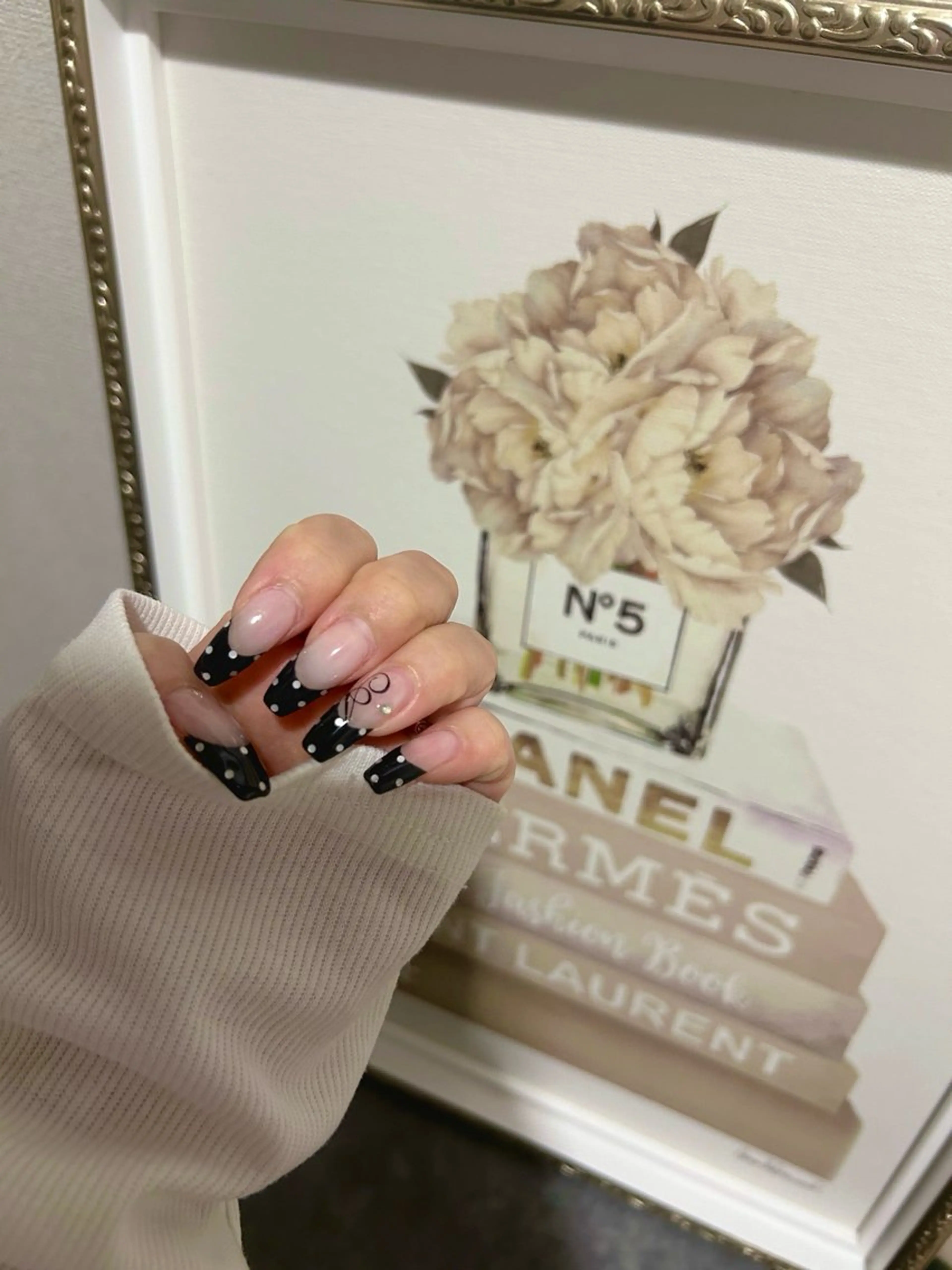 ネイル ドット 長さ出し フレンチネイル ロングネイル スカルプネイル ハンドネイル *･*MIMnail 1号店･*:･*のネイルデザイン
