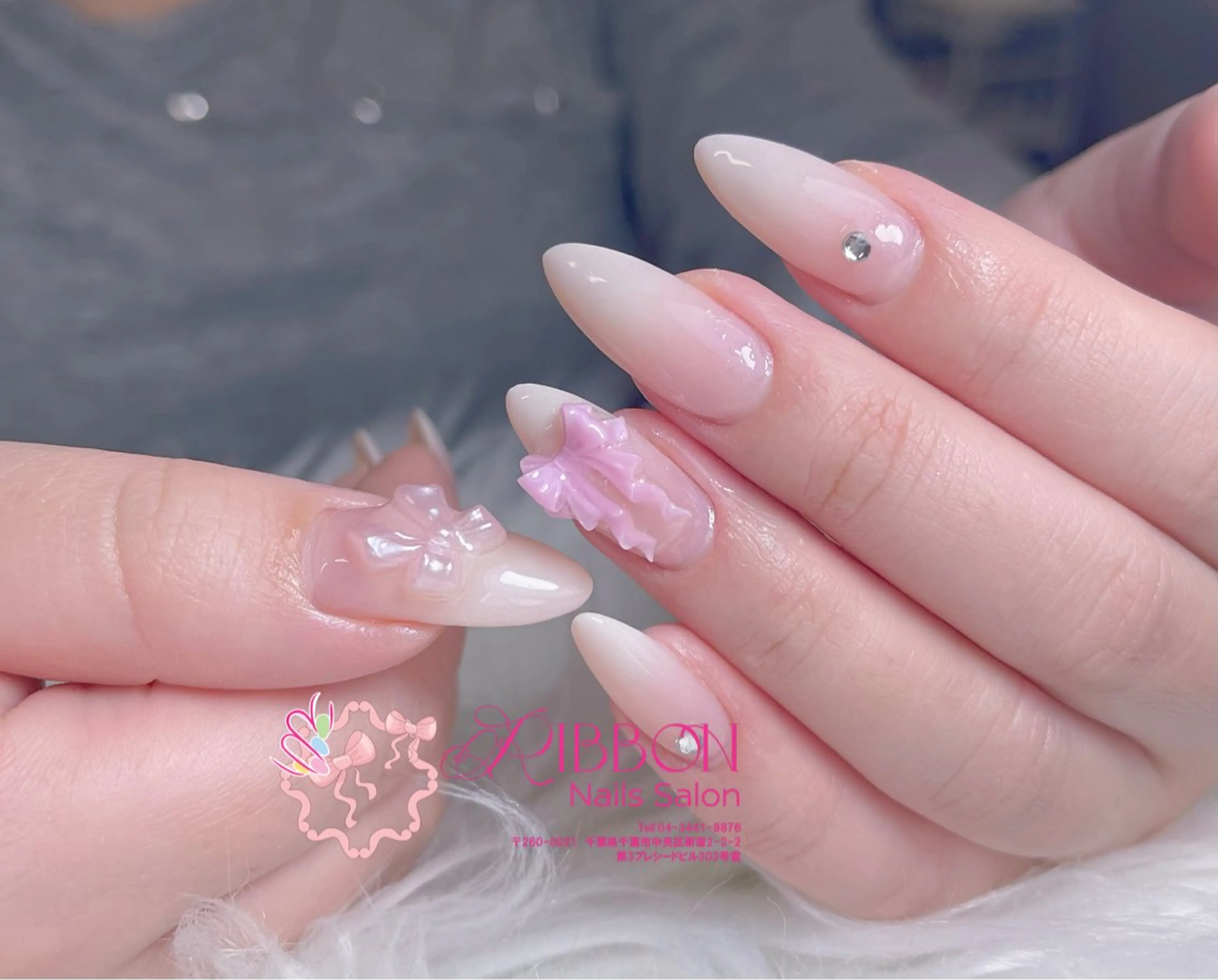 ネイル フレンチネイル ジェルネイル マグネットネイル 持ち込み ニュアンスネイル ハンドネイル Ribbonnail salonのネイルデザイン