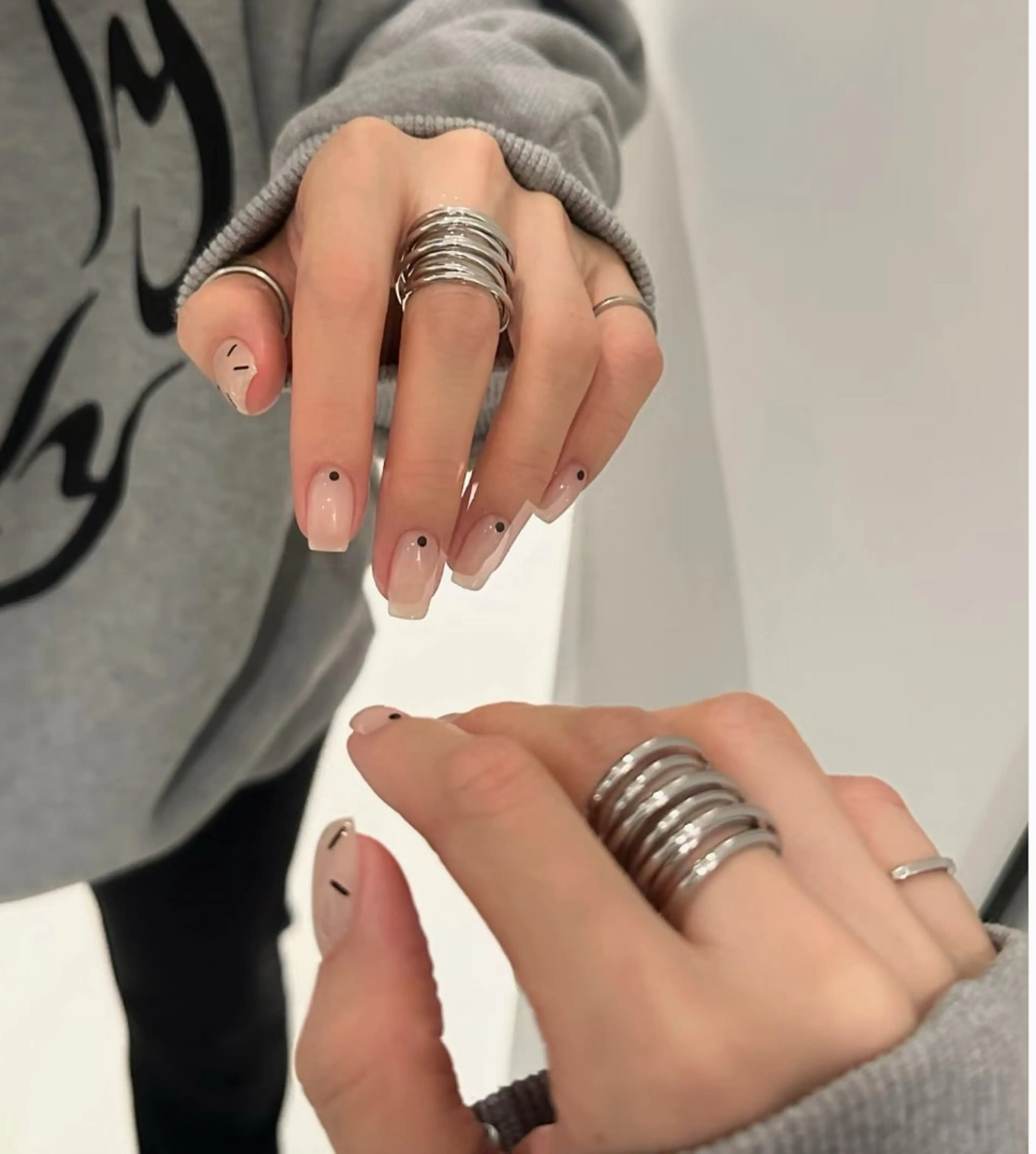 ネイル アートネイル オーロラネイル チークネイル フレンチネイル ガラスフレンチ ハンドネイル 🎀🎀YooLi Nail Salonのネイルデザイン