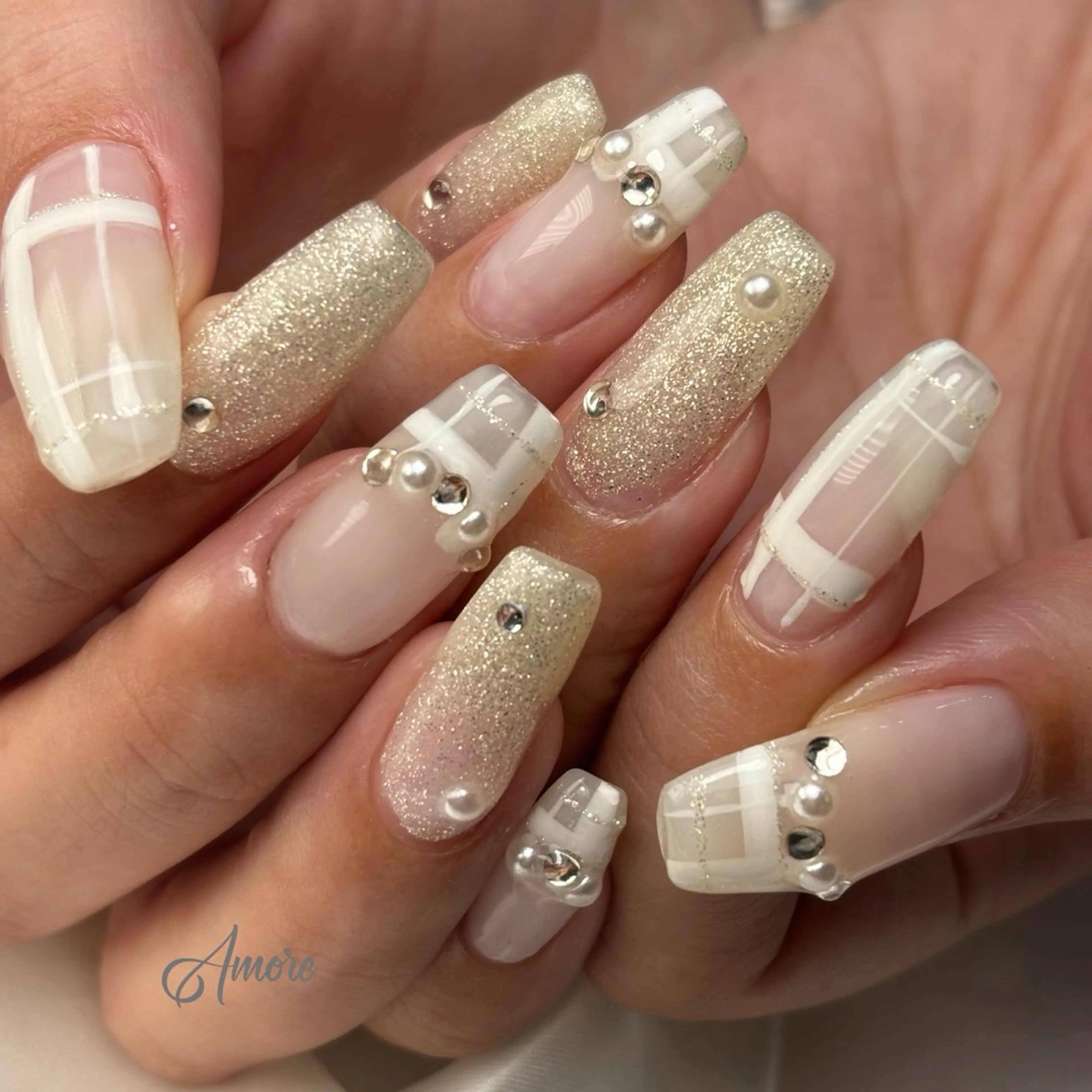 ネイル ジェルネイル キラキラネイル 韓国ネイル マグネットネイル パラジェル You kyehwaのネイルデザイン