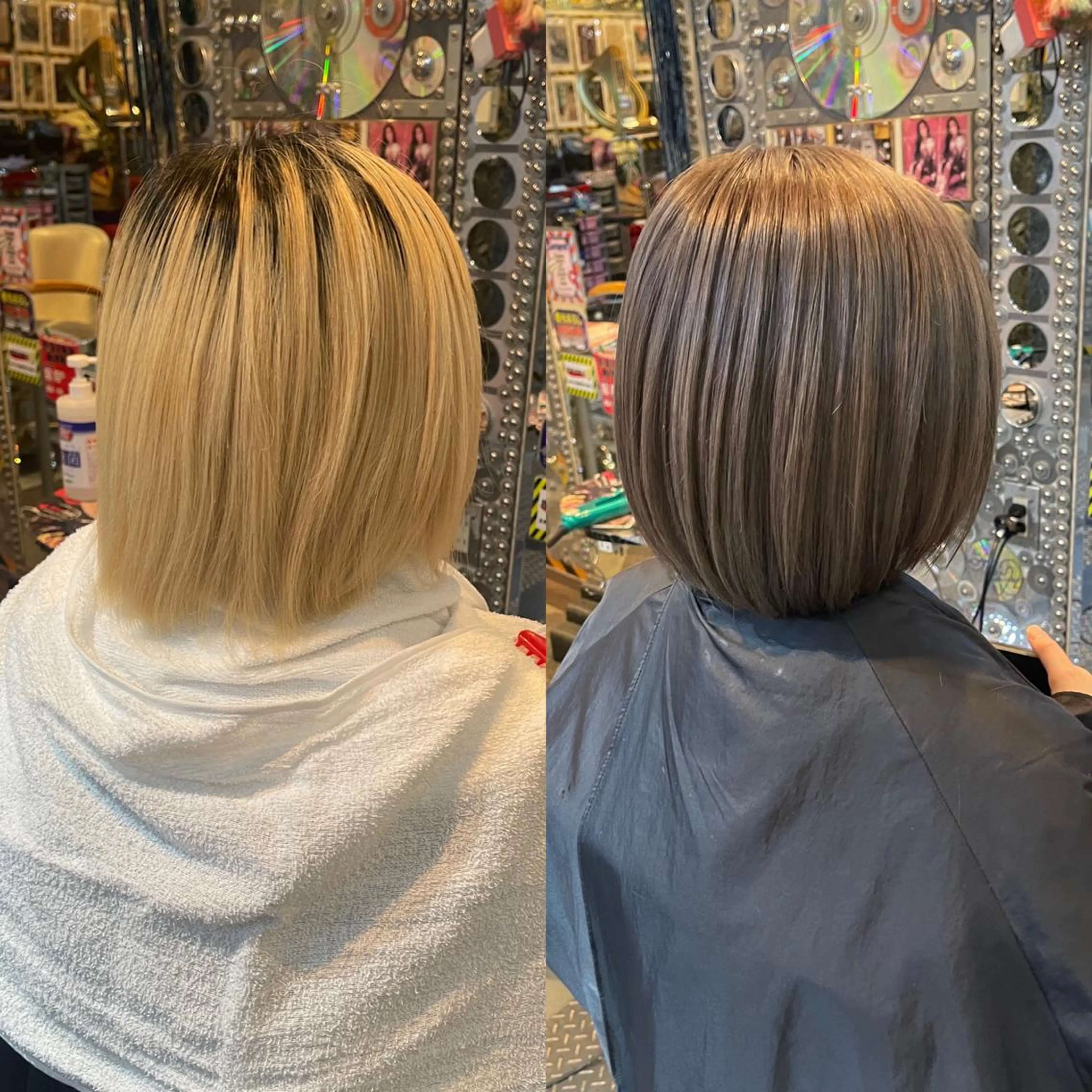 ショート カラー ヘアアレンジ ブリーチ ケアブリーチ グレージュ ボブ 🌈派手髪エクステ ブレイズ🌈ひろとのヘアスタイル