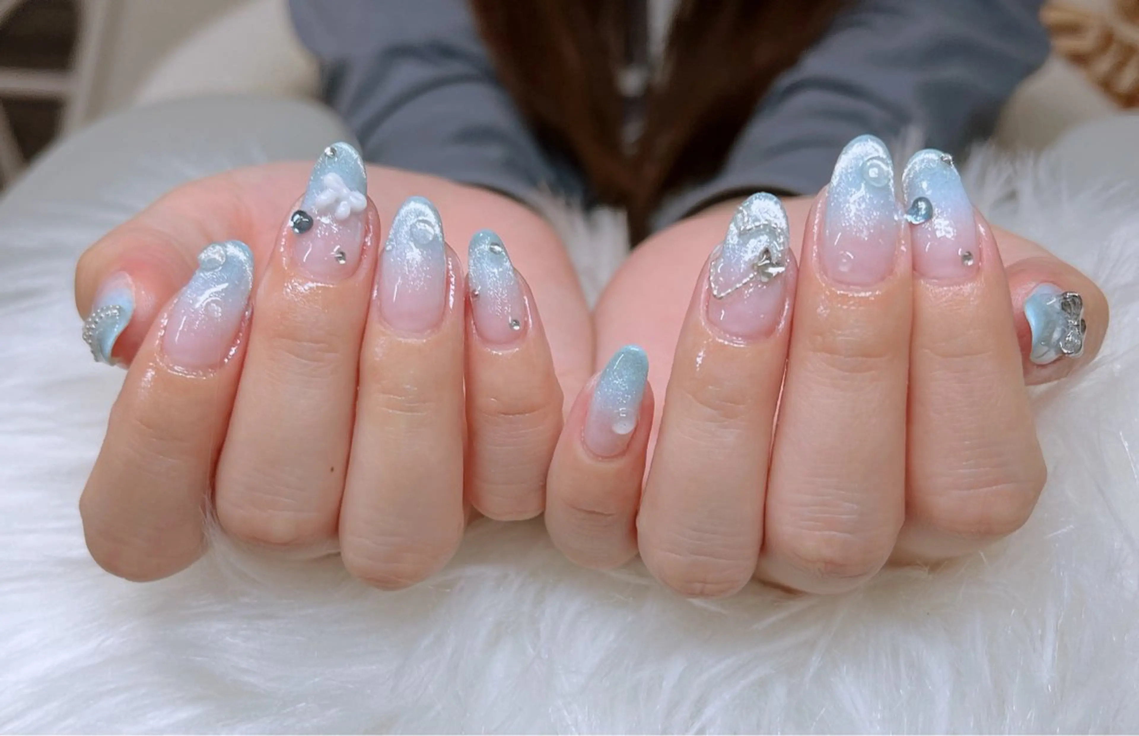 ネイル フットネイル フレンチネイル 韓国ネイル ロングネイル マグネットネイル Lee _nailのネイルデザイン