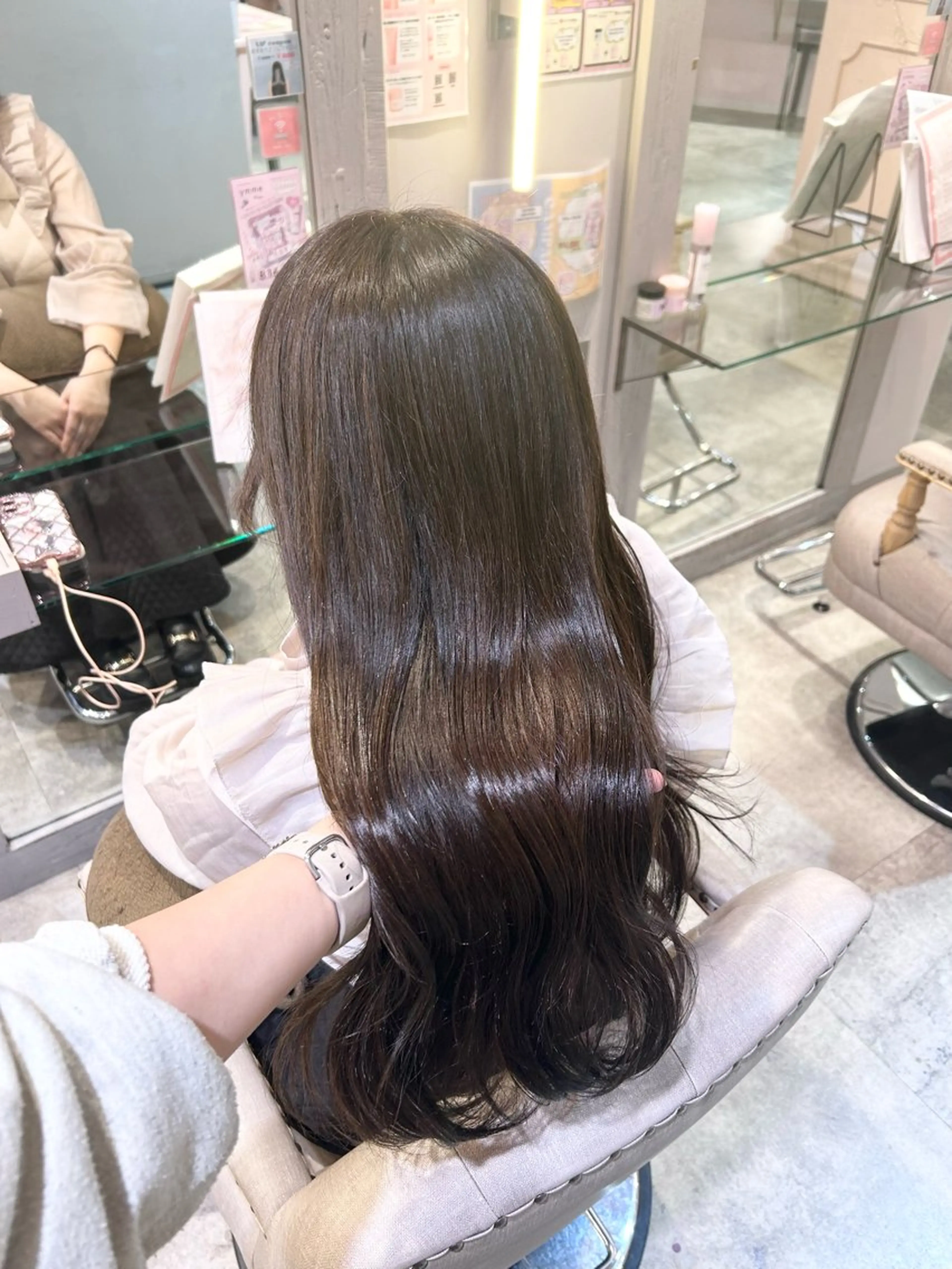 ロング カラー アッシュ ベージュカラー 透明感カラー オレンジ ヘアカラー 🐰🎀艶髪特化 yuzuka🎀🐰のヘアスタイル