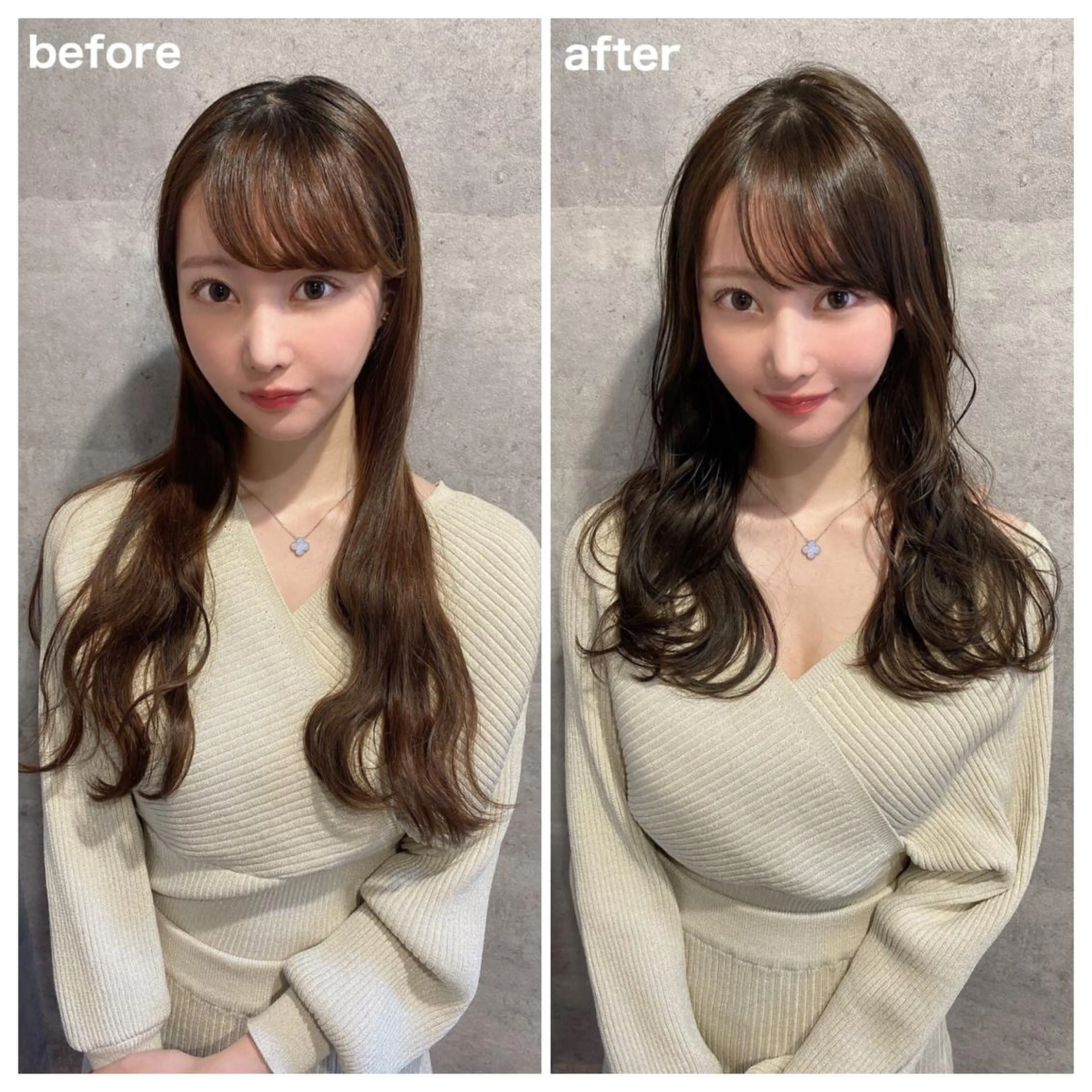 セミロング カラー ヘアアレンジ 顔周りカット/髪質改 善/新宿/畑中稔里のヘアスタイル