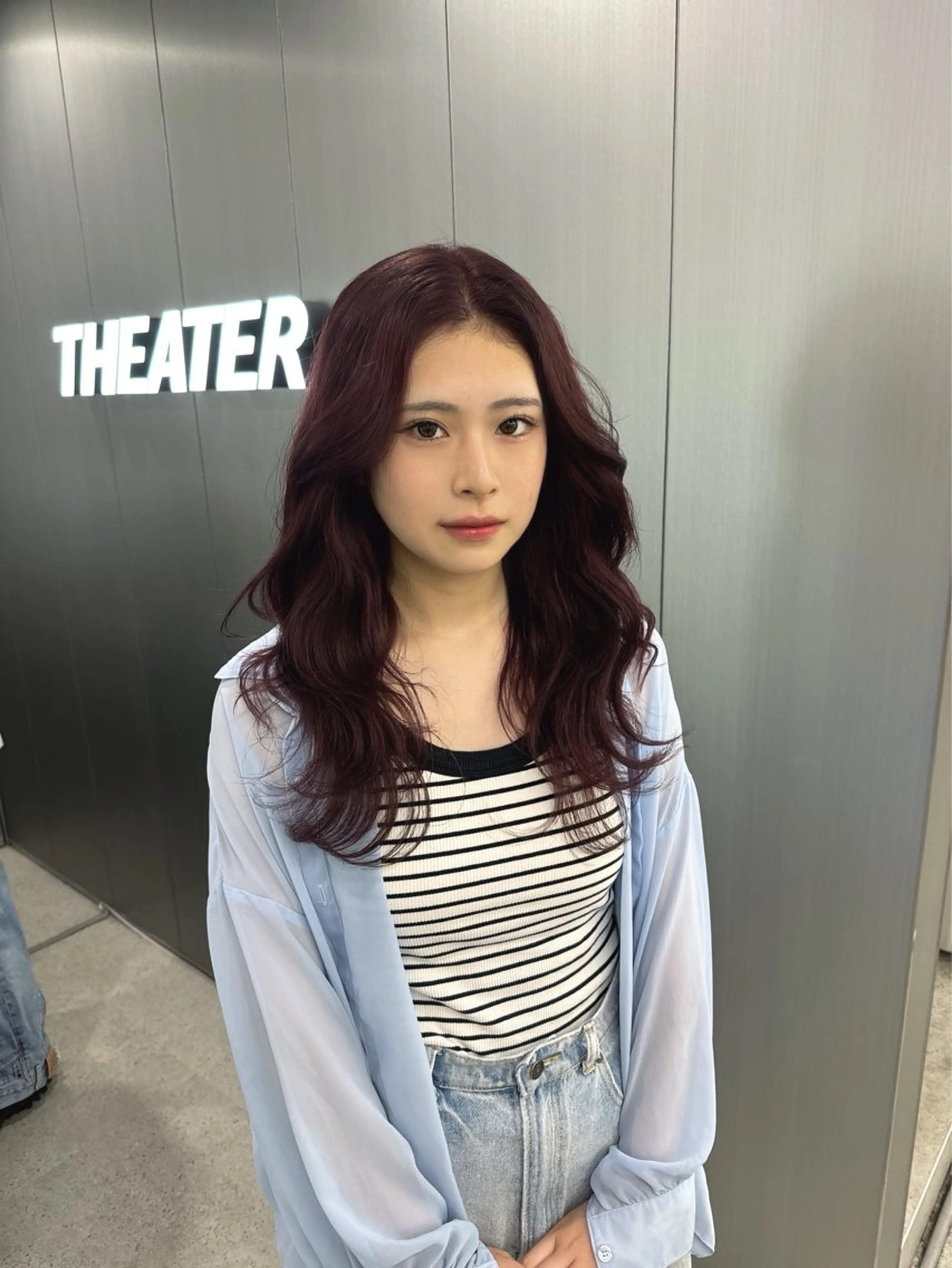 ロング カラー 暗髪🩶ラベンダー/ ブルー/ユウナ🤍のヘアスタイル