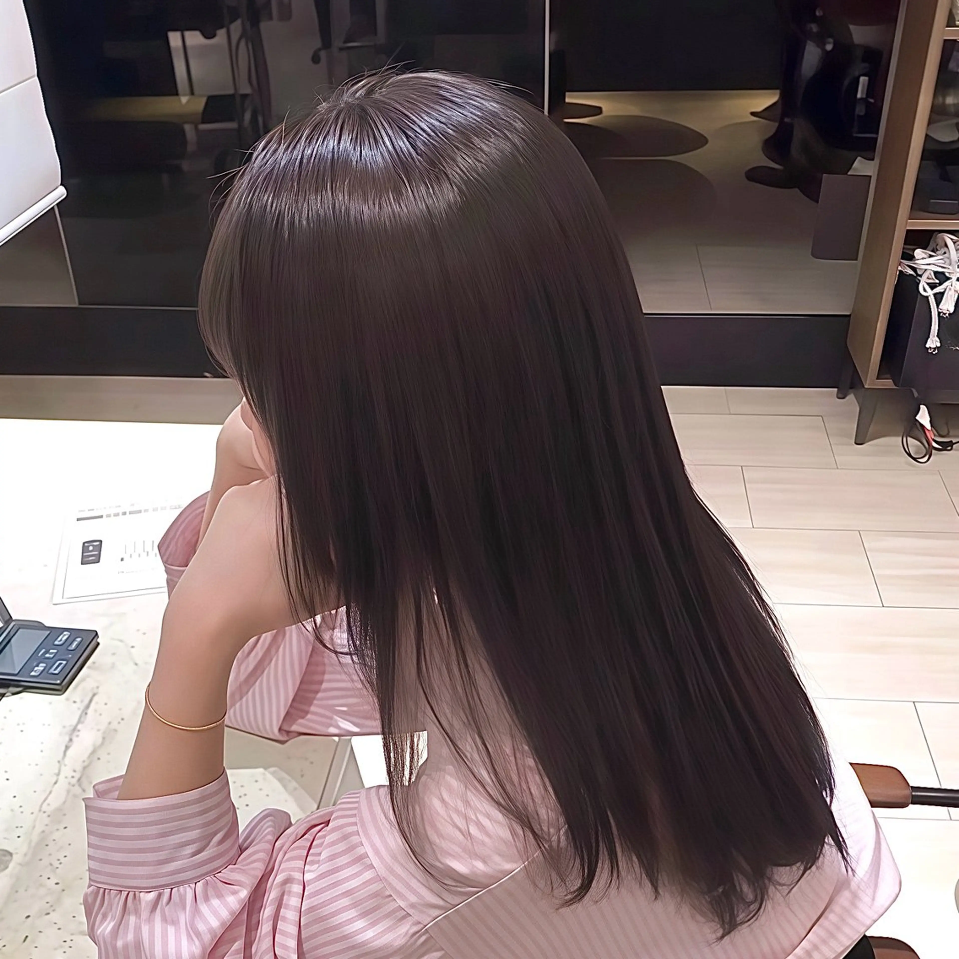 ロング くびれヘア 髪質改善 韓国風ヘア 縮毛矯正 酸性ストレート カット 縮毛矯正 トリートメント 韓国ヘア🇰🇷× 髪質改善🫧テルのヘアスタイル