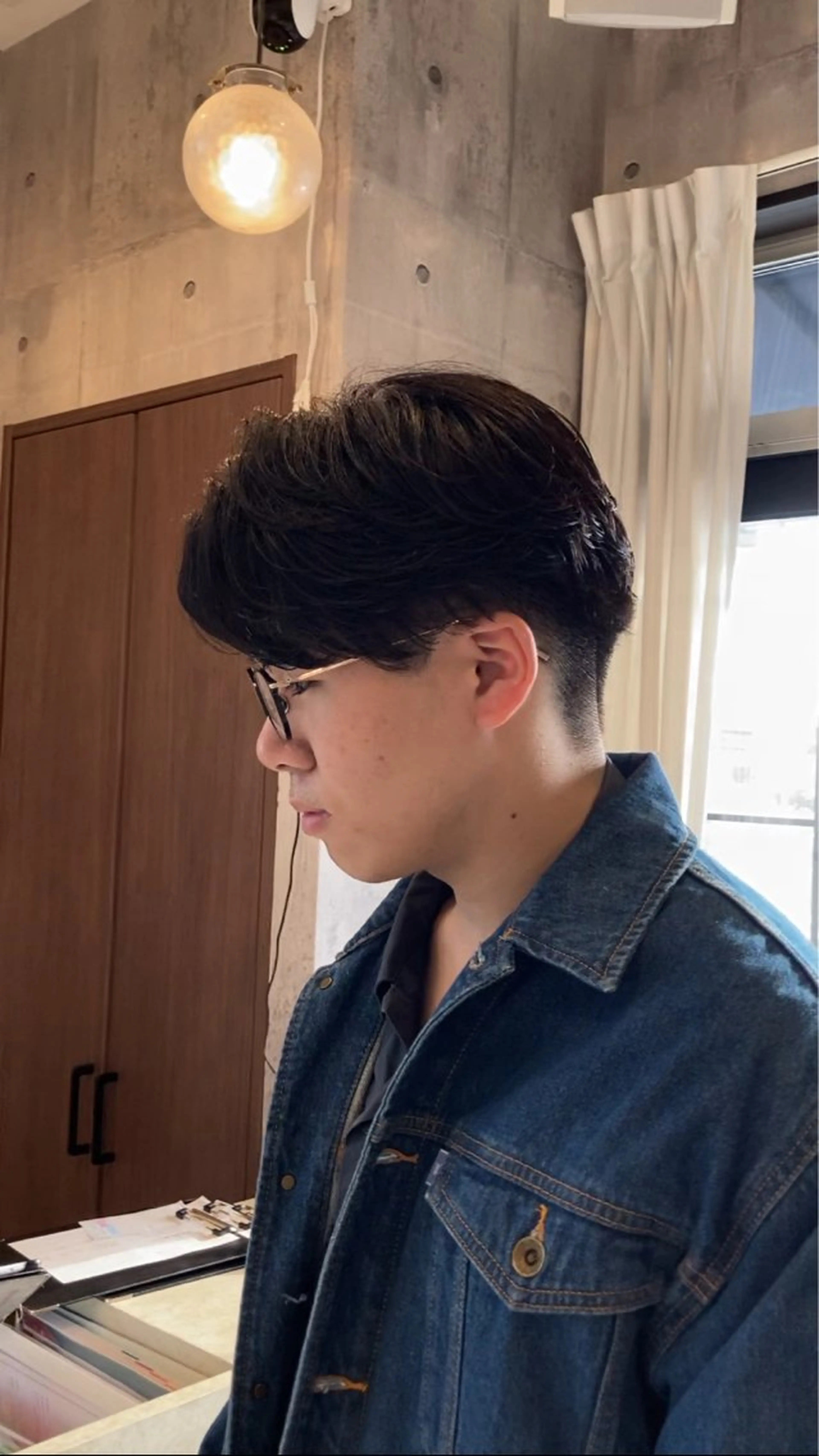ミディアム パーマ メンズ ミディアムパーマ メンズパーマ カット パーマ ハマノ ミユのヘアスタイル