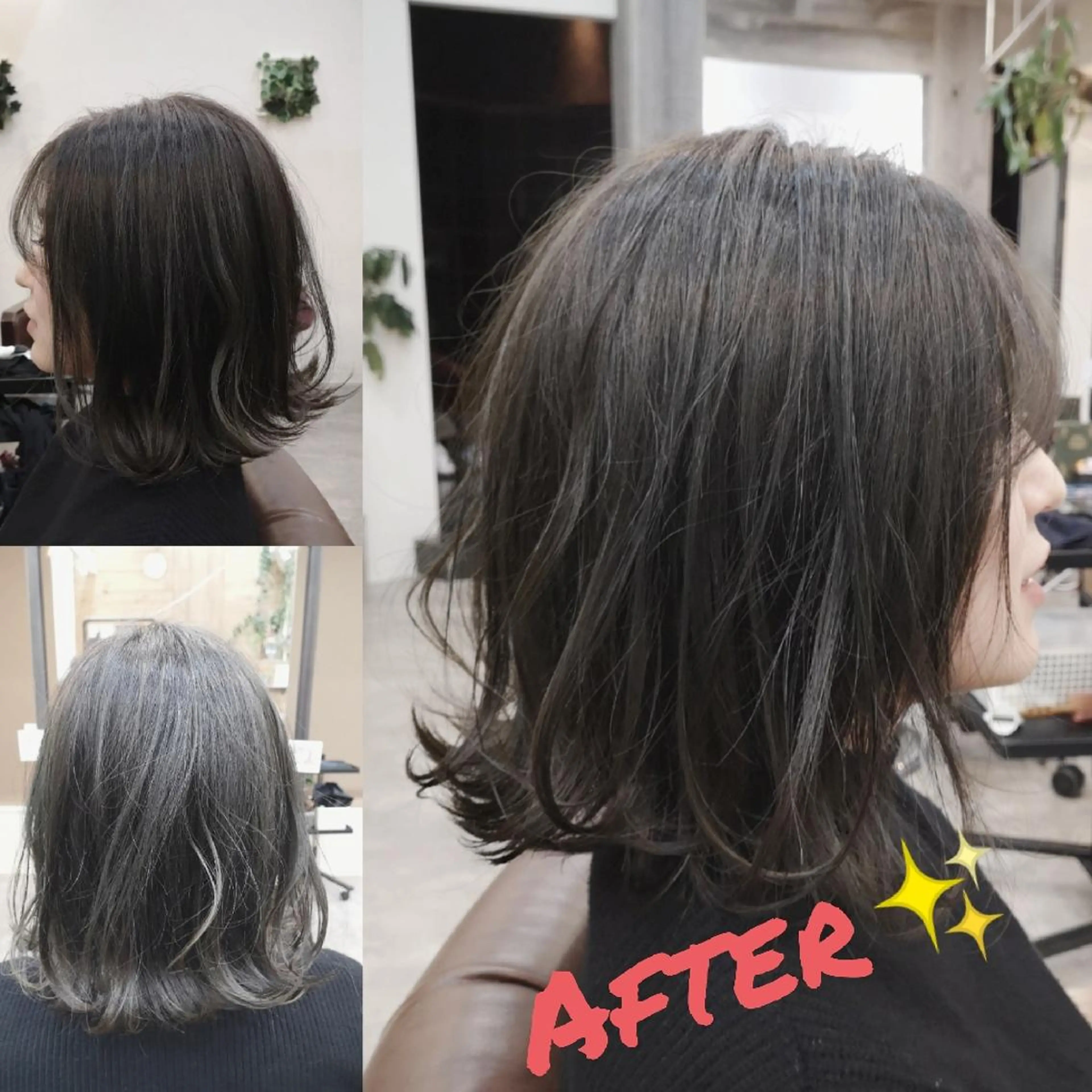 ミディアム カラー グレージュ ボブ N°emirai溝口 MG 🌈梶谷龍吾のヘアスタイル