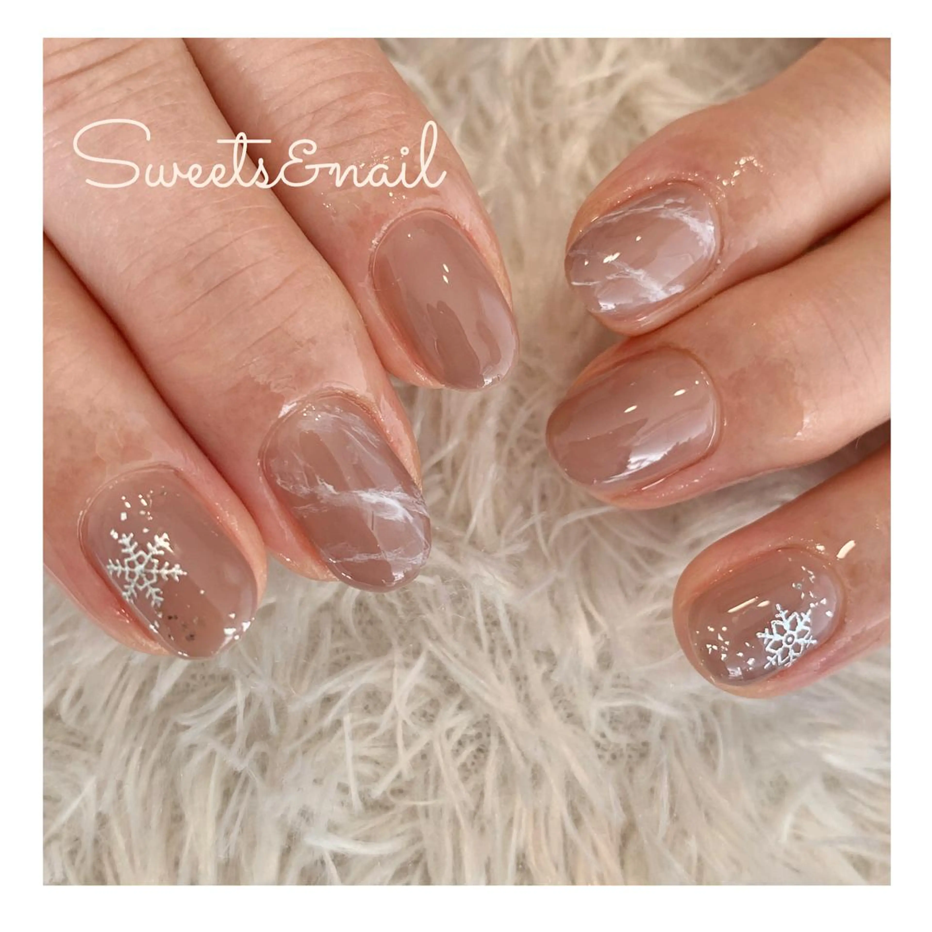 ネイル ジェルネイル シンプルネイル 冬ネイル Sweets& nail みなこのネイルデザイン