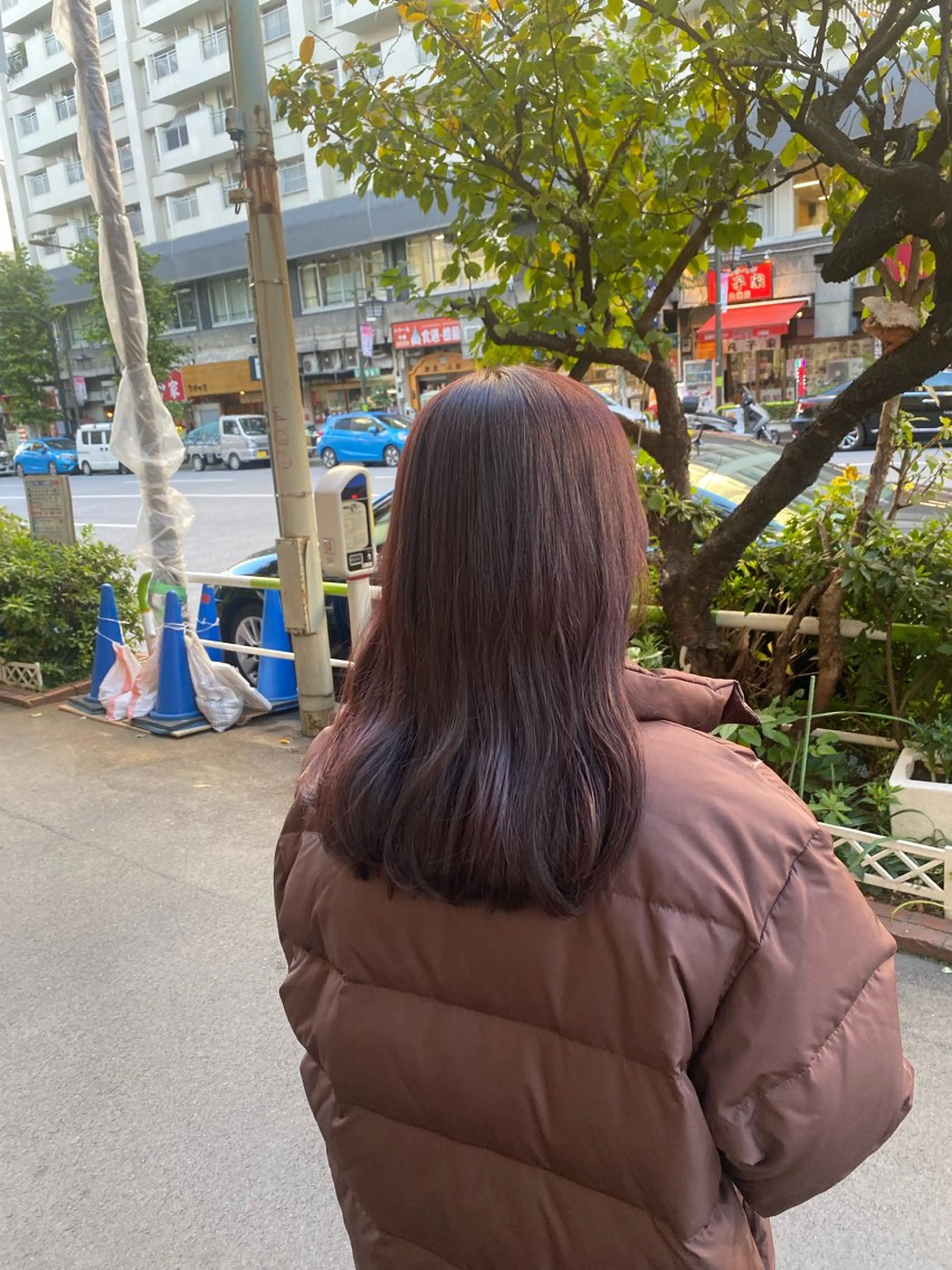 セミロング カラー ヘアアレンジ ブラウンカラー ピンクカラー ピンクブラウン Jr.スタイリスト エシカル🌱松原大将のヘアスタイル