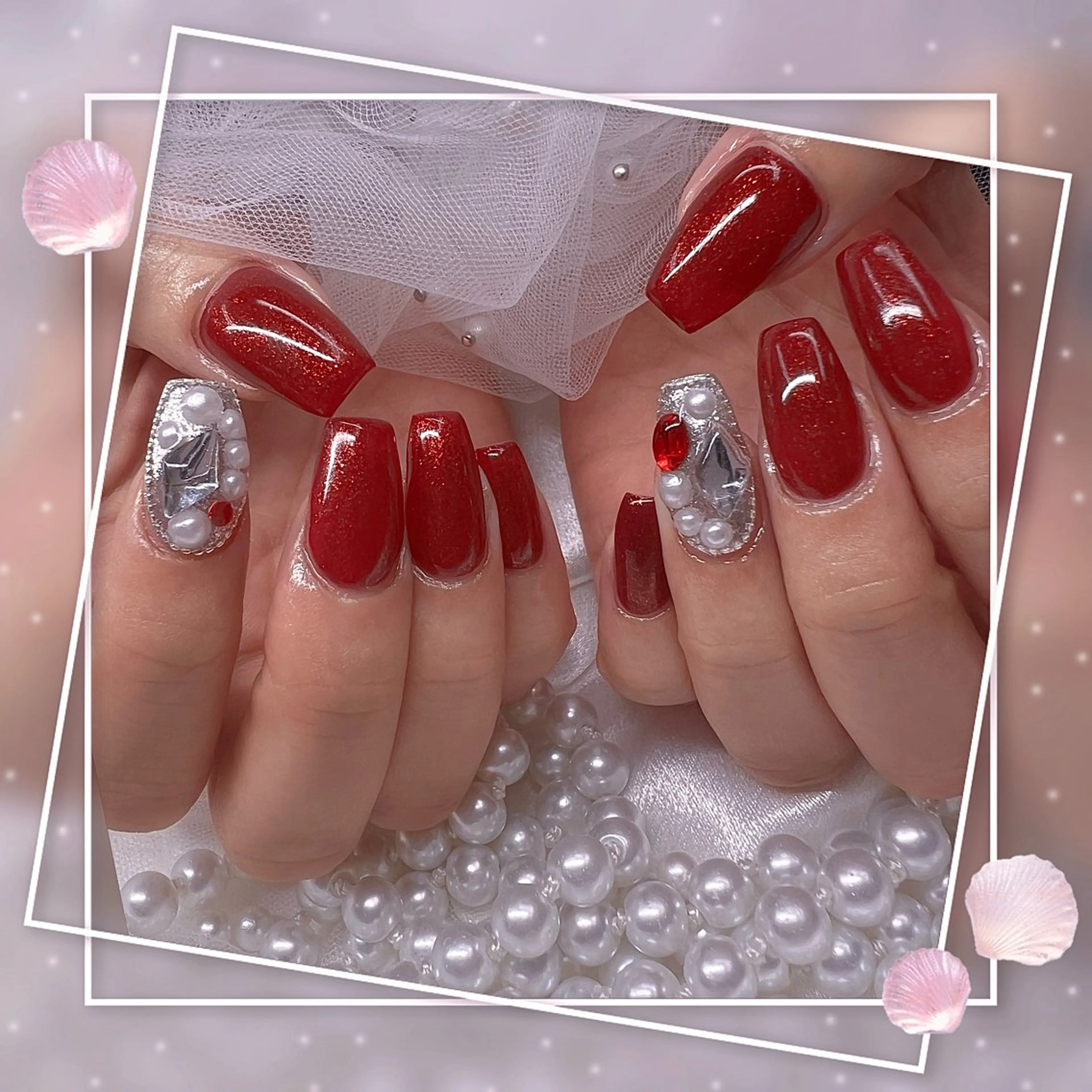 ネイル チークネイル フレンチネイル グラデーション マグネットネイル マグネットフレンチ Chill Nailsalonのネイルデザイン