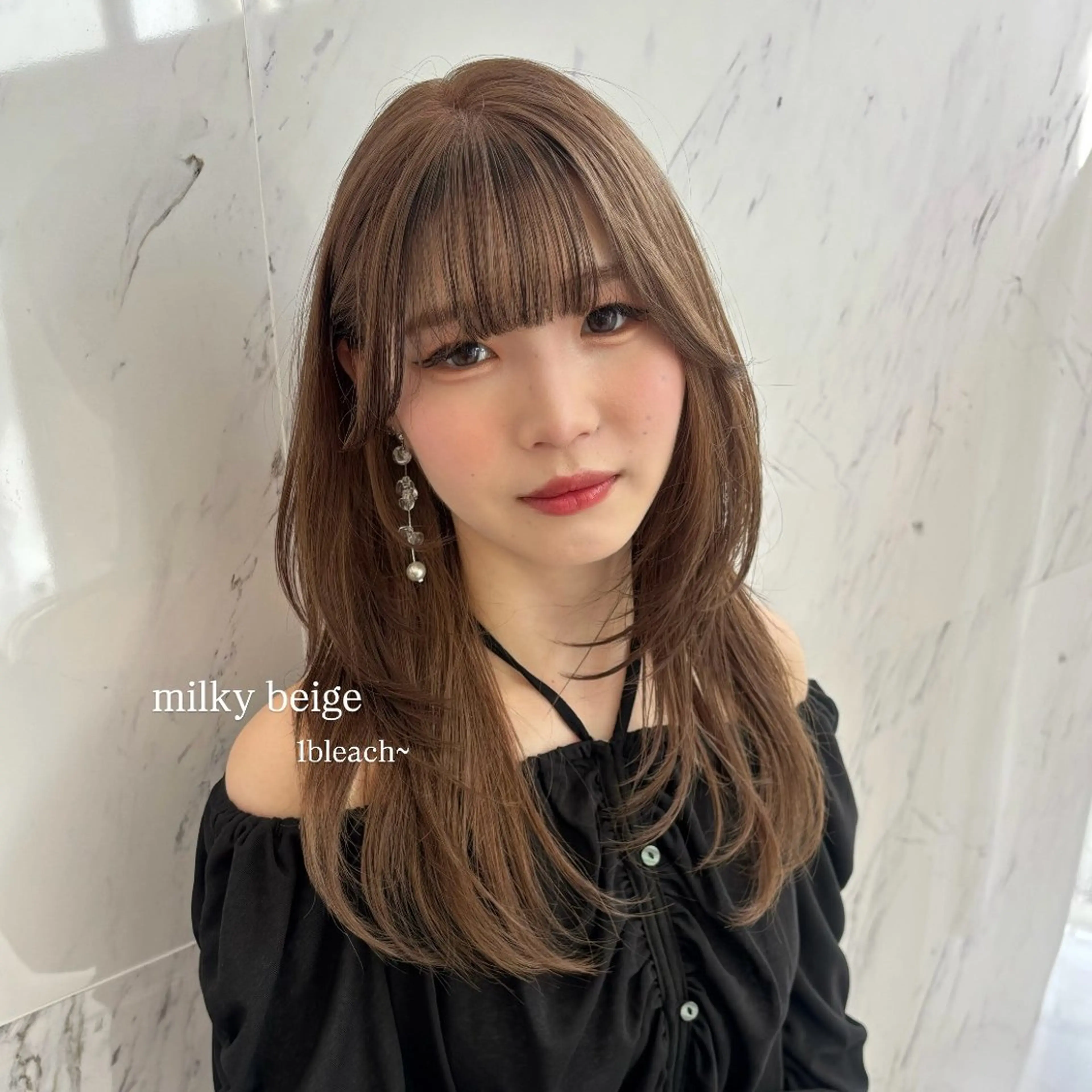 セミロング ヘアカラー Parve Mix / 根本 梨湖🫧のヘアスタイル