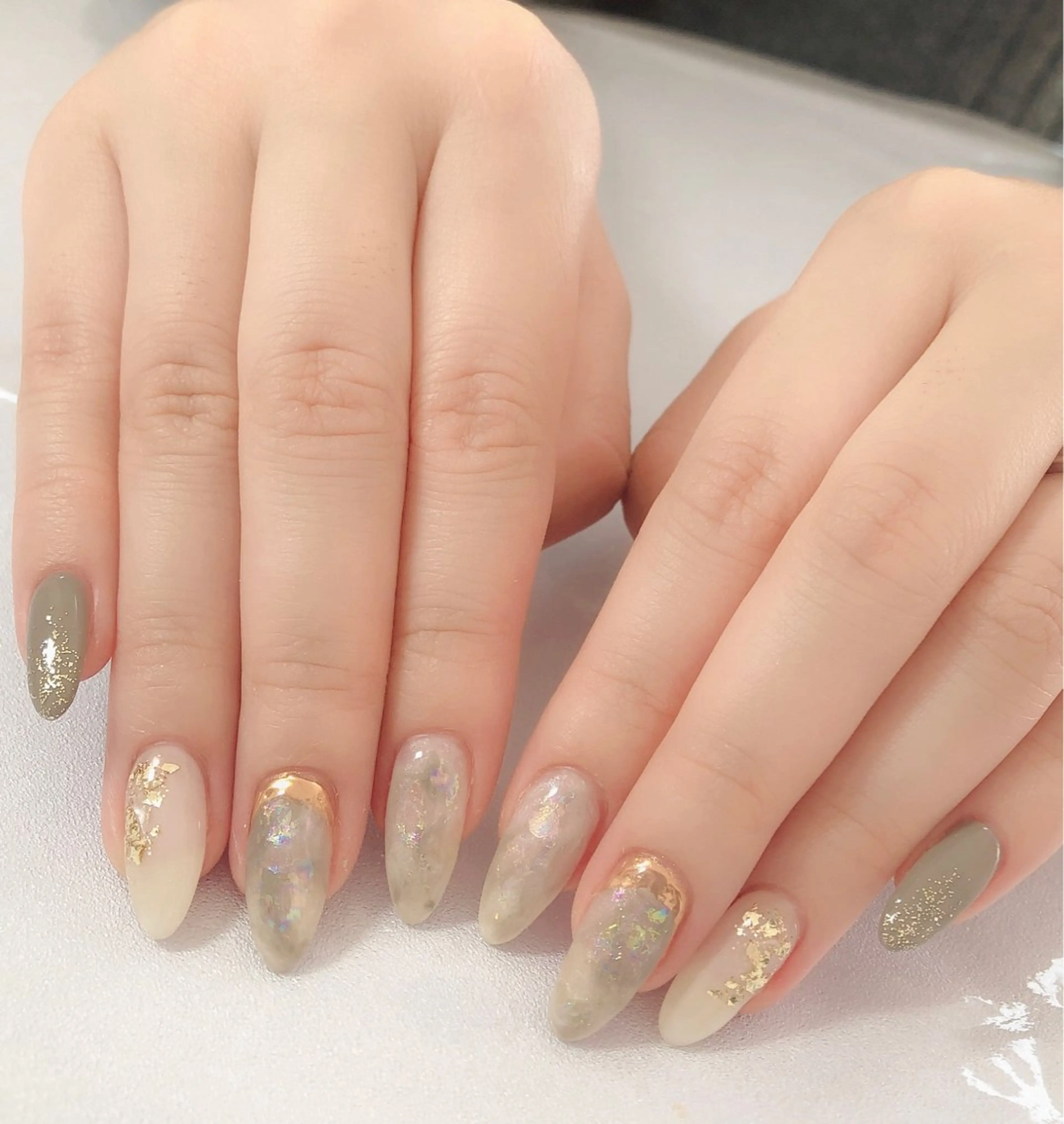 ネイル 大理石ネイル(マーブル) Moons nail 💅✨のネイルデザイン