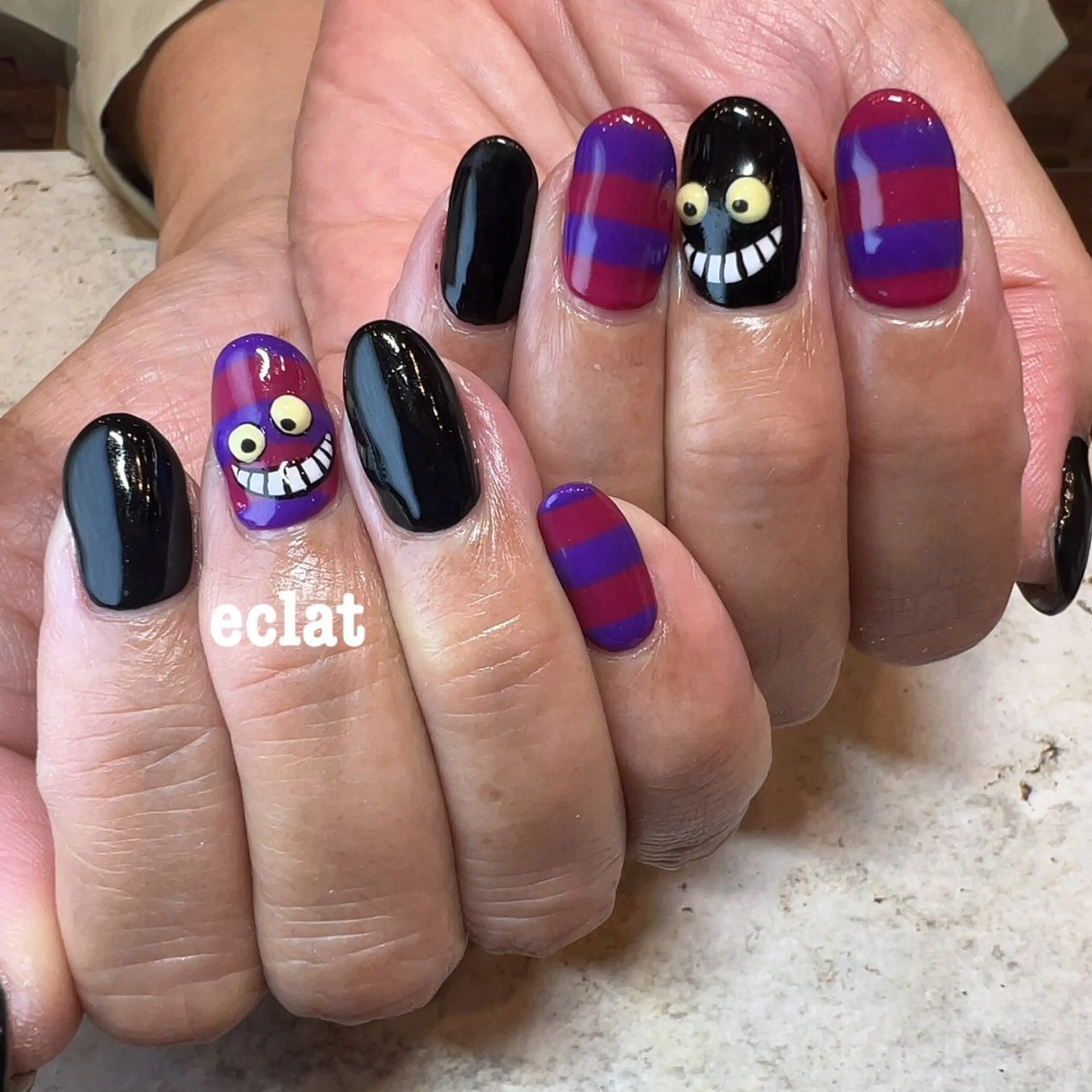 ネイル ハロウィン 持ち込み ハンドネイル センター南 eclatのネイルデザイン