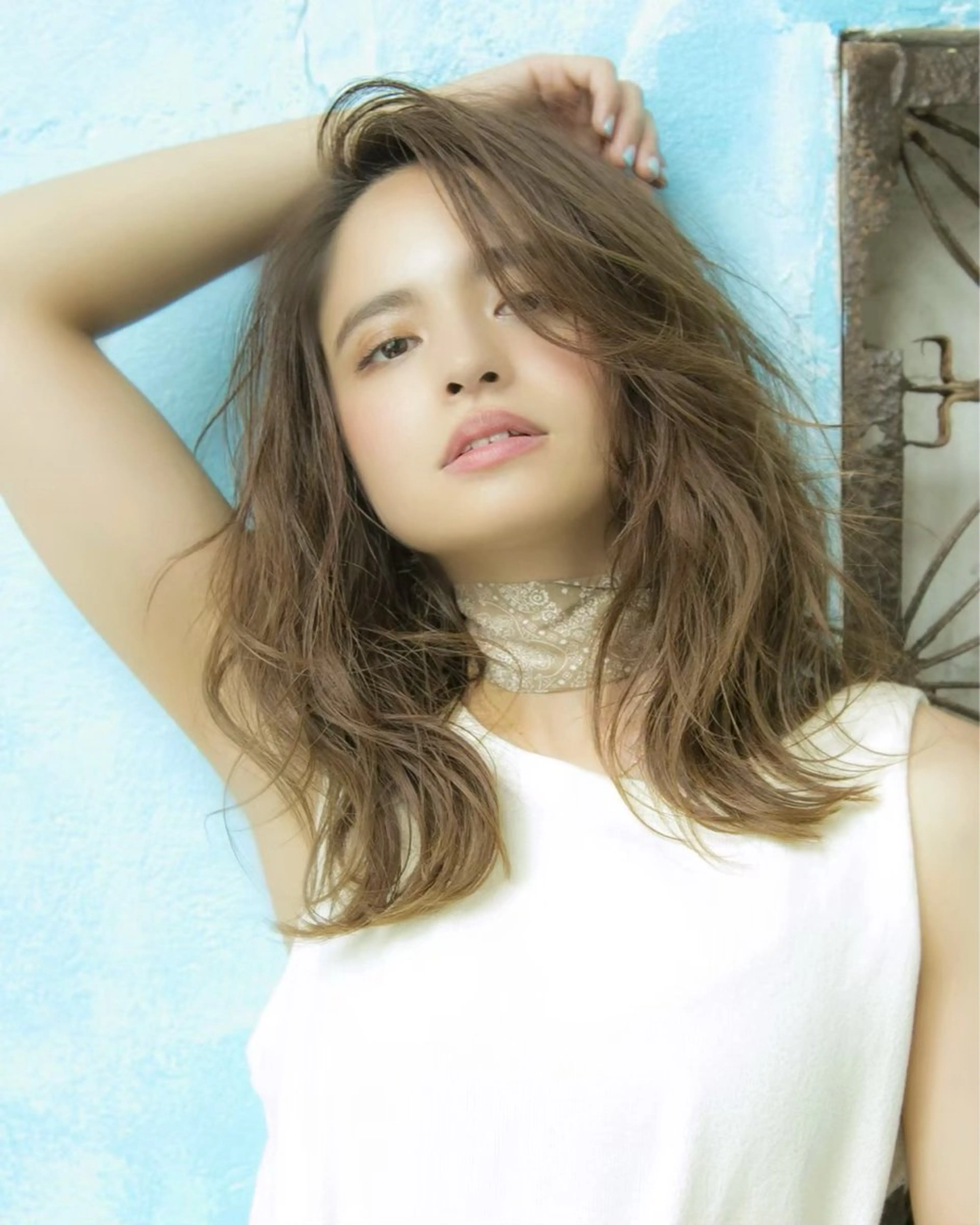 セミロング カラー ベージュカラー ブリーチ ブリーチなしカラー レイヤー/艶髪/ 髪質改善/YUYAのヘアスタイル