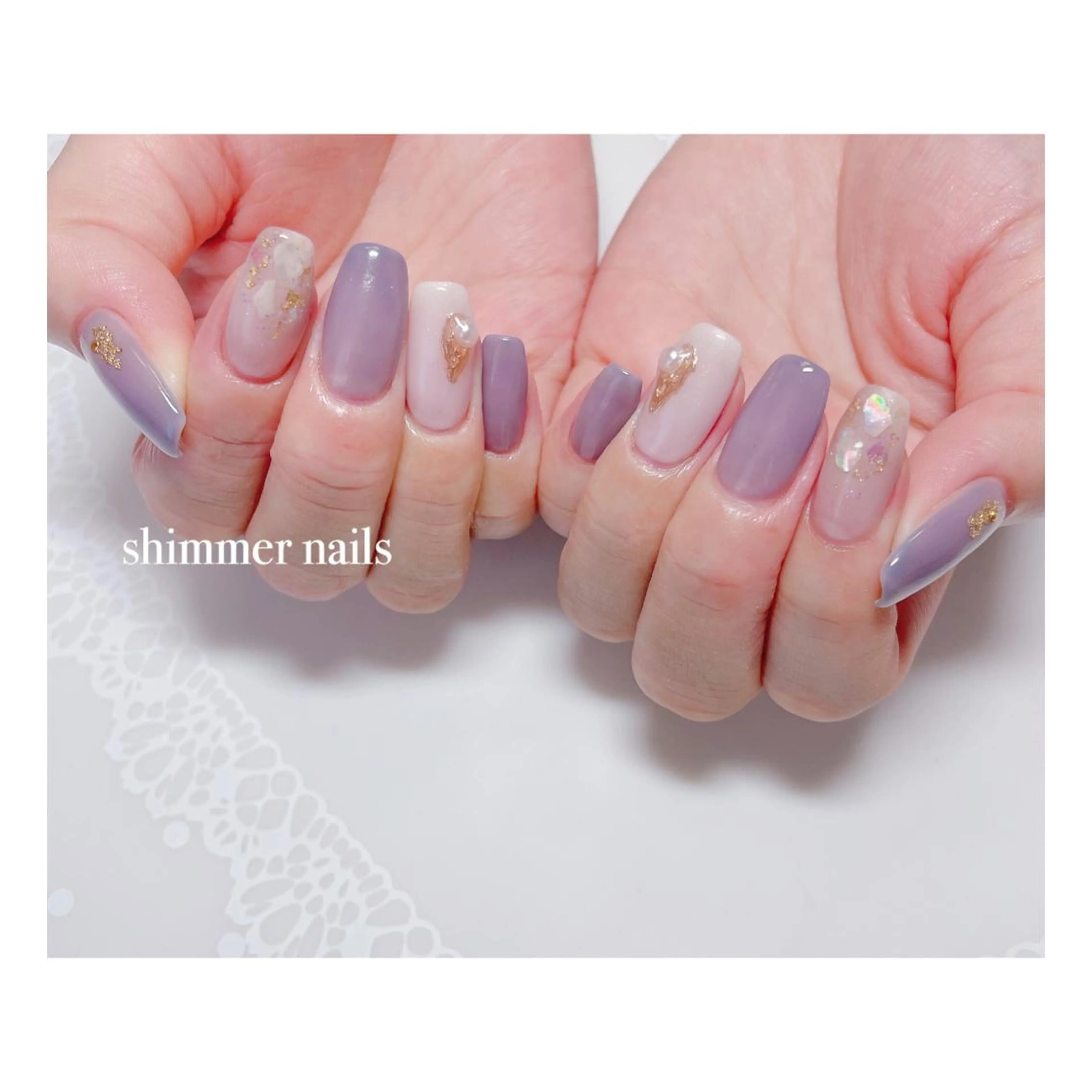 ネイル ブルー shimmer nailsのネイルデザイン