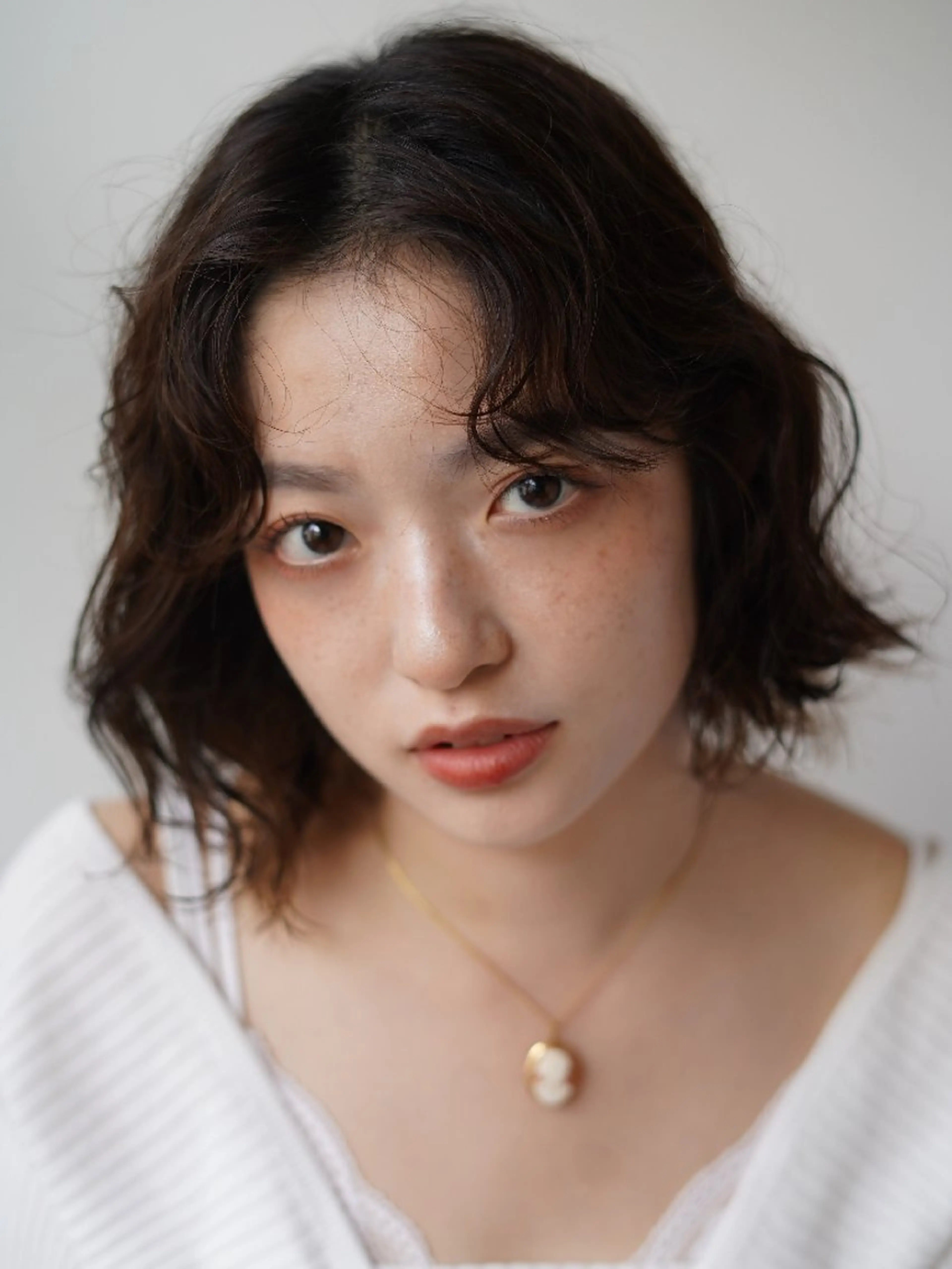 ミディアム パーマ カラー ミディアムパーマ カット ヘアカラー トリートメント 中野渡 真利那のヘアスタイル