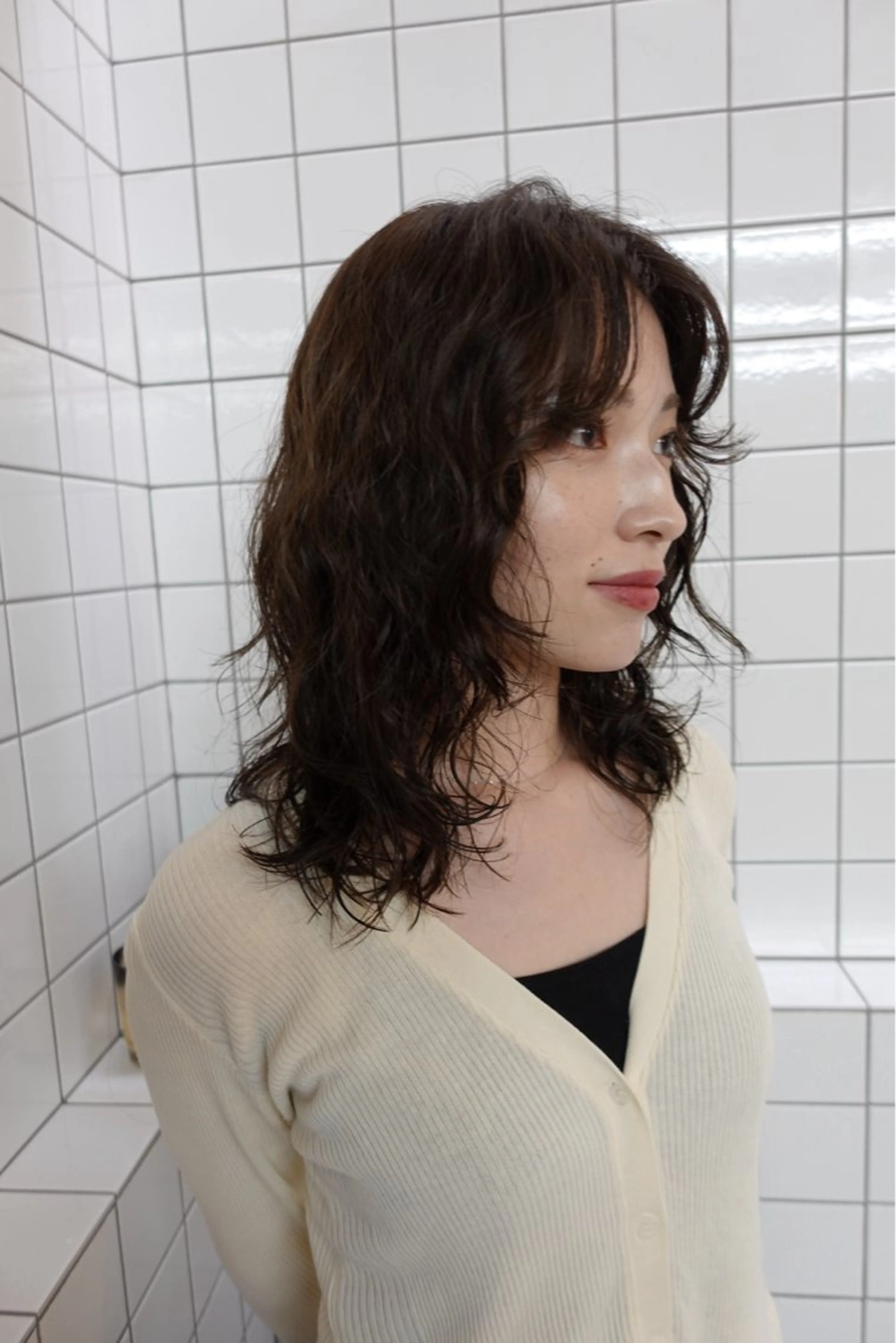 ミディアム パーマ ミディアムパーマ ボブパーマ/パーマ ウルフパーマのヘアスタイル