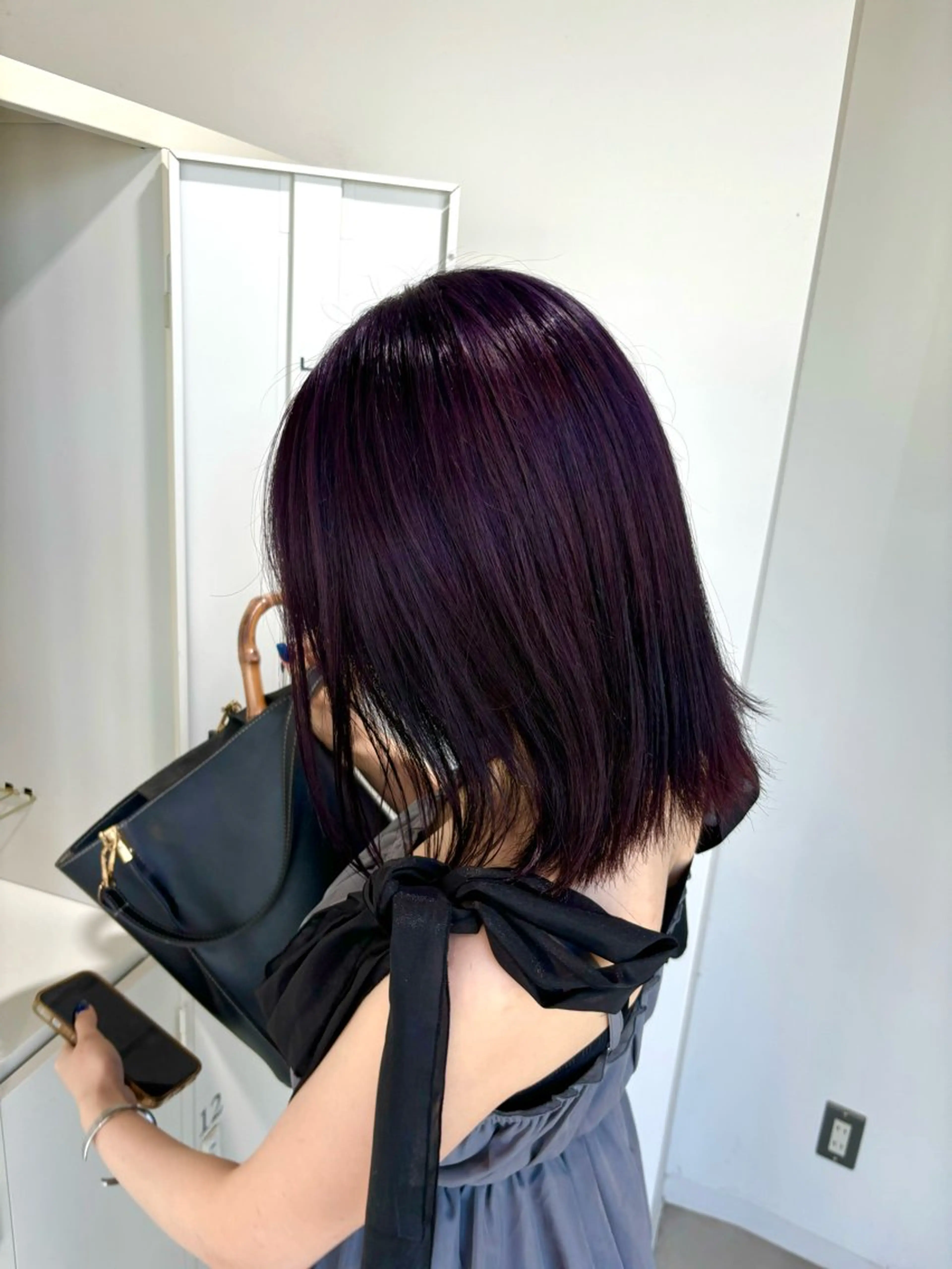 ミディアム カラー パープルカラー ヘアカラー トリートメント パーマ&ブリーチ /飯牟田/GEAR.のヘアスタイル