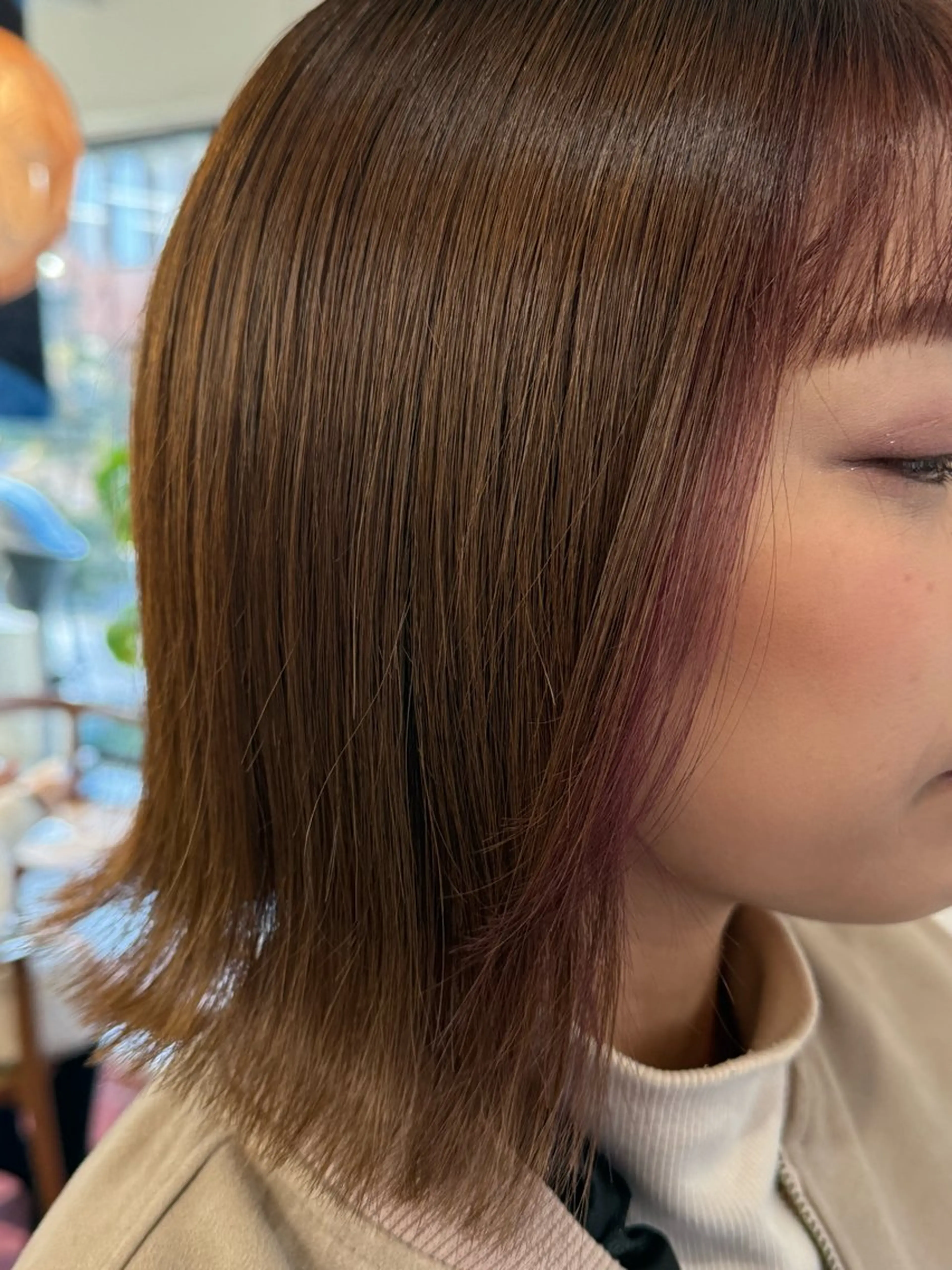 ミディアム カラー ブラウンカラー ピンクカラー カット ヘアカラー まなみ/ PORT SALONのヘアスタイル