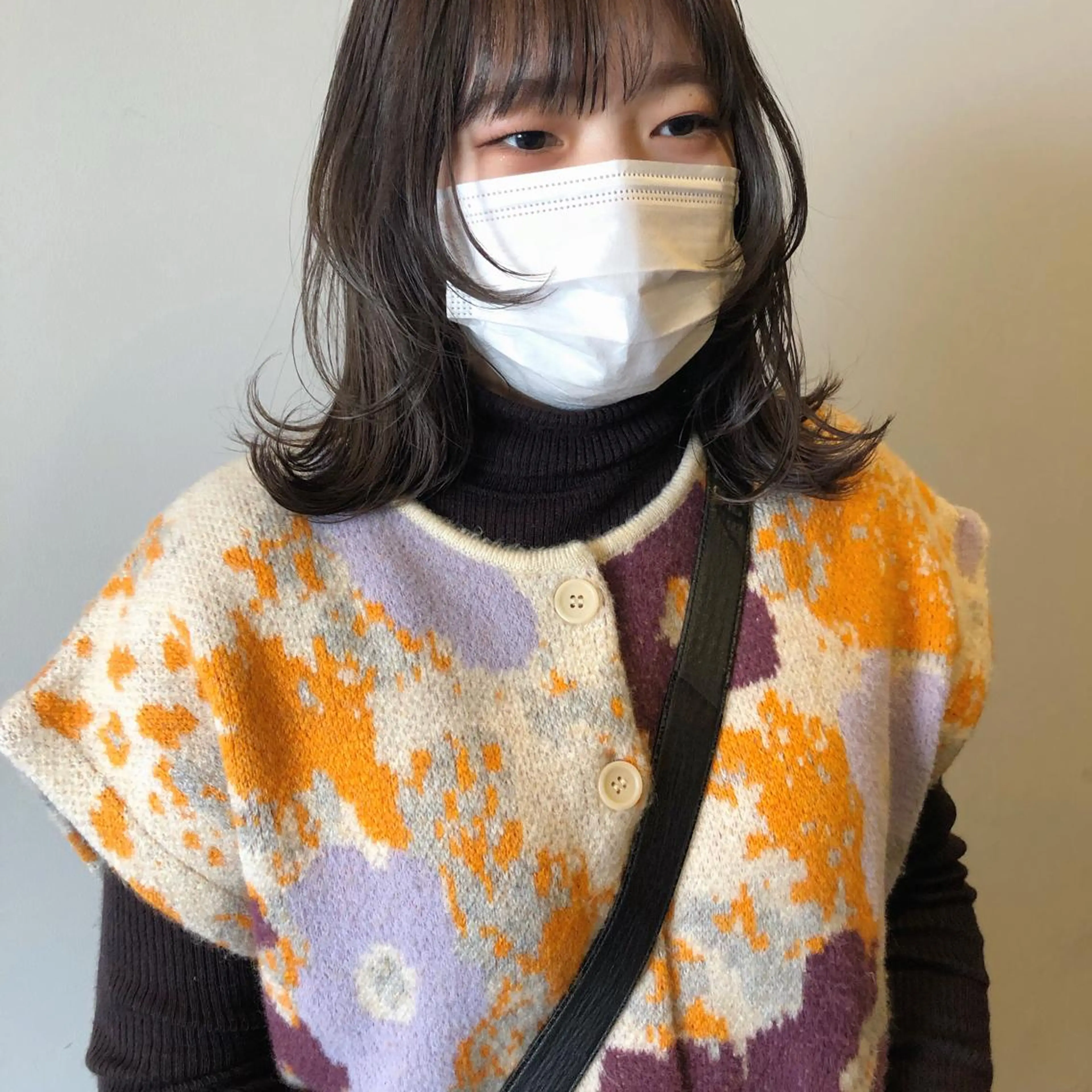 ミディアム カラー hono/ボブ/ ハイトーン/ベージュのヘアスタイル