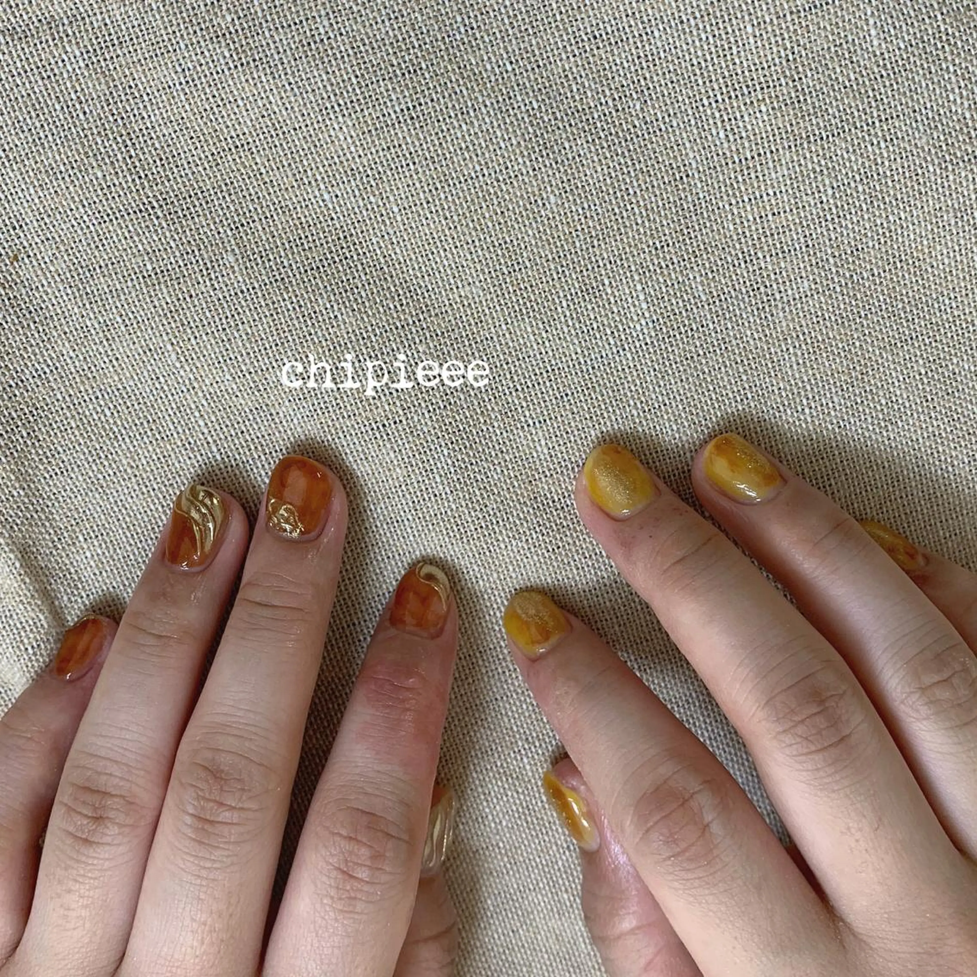 ネイル べっ甲ネイル ミラーネイル ニュアンスネイル . SHIORIのネイルデザイン