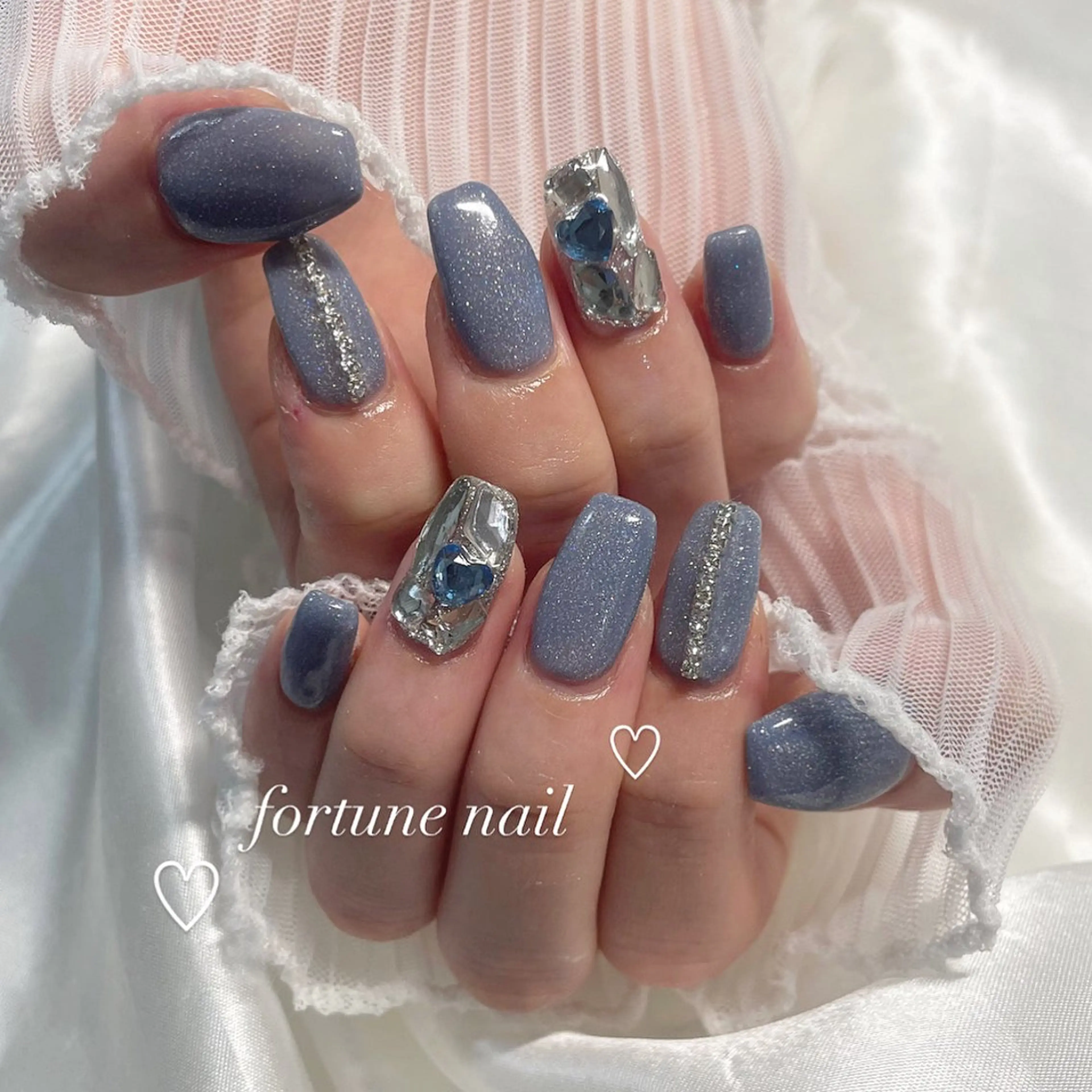 ネイル ブルー 韓国ネイル ハンドネイル ☆saori ☆のネイルデザイン