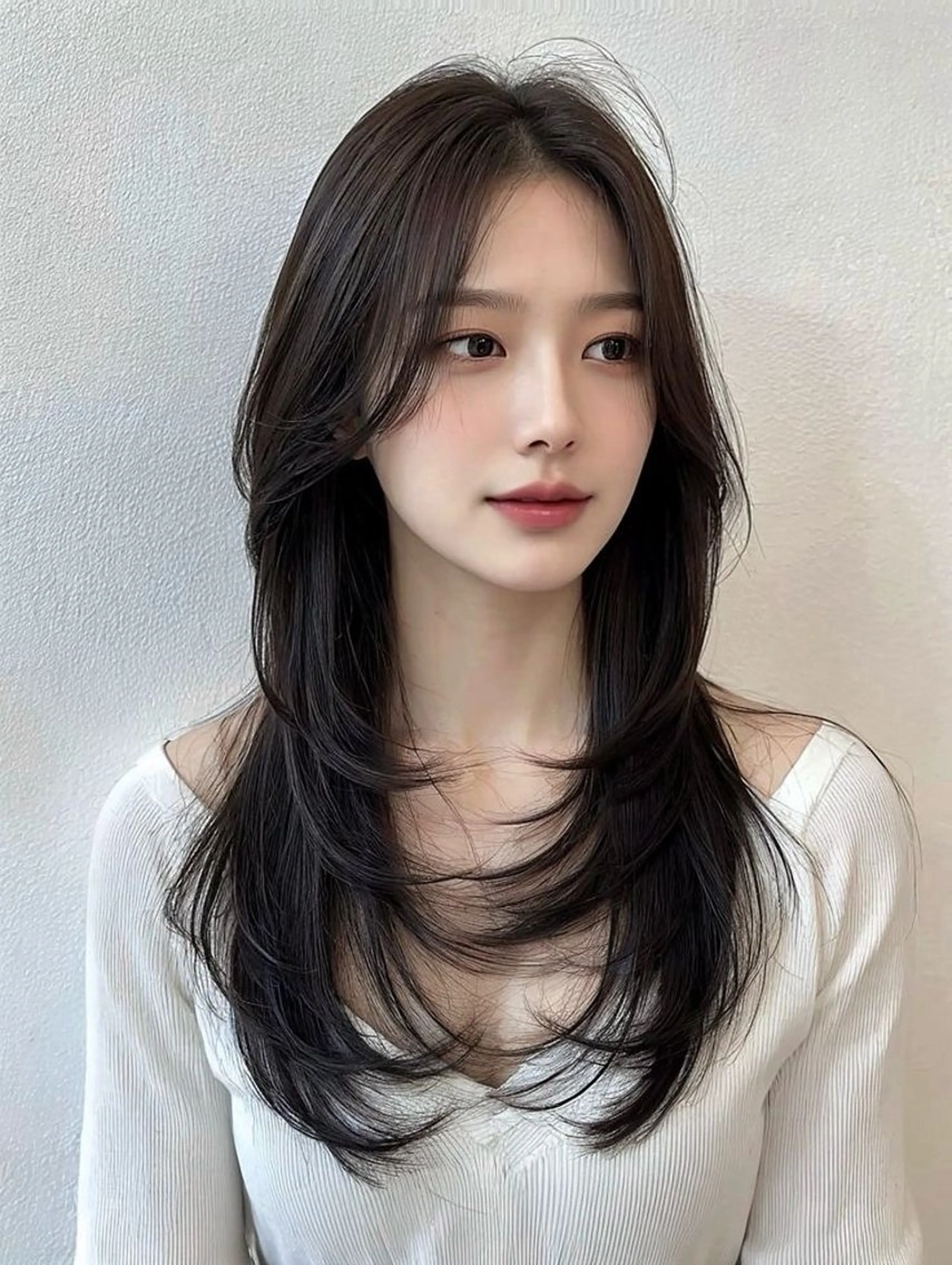 ロング 韓国風ヘア レイヤーカット 塩津 百華のヘアスタイル