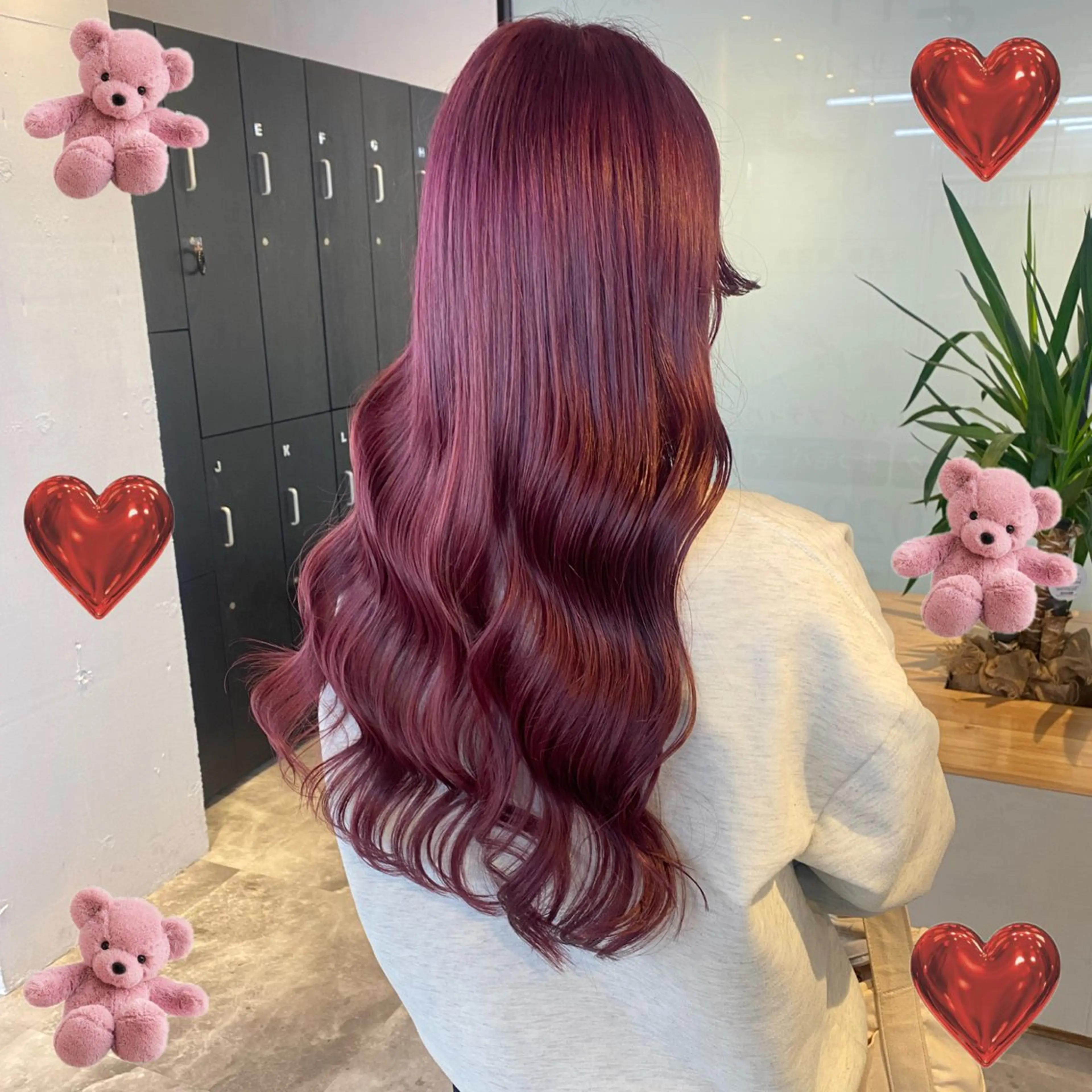 ロング カット ヘアカラー 韓国ヘア特化 💟 ララア 💟のヘアスタイル