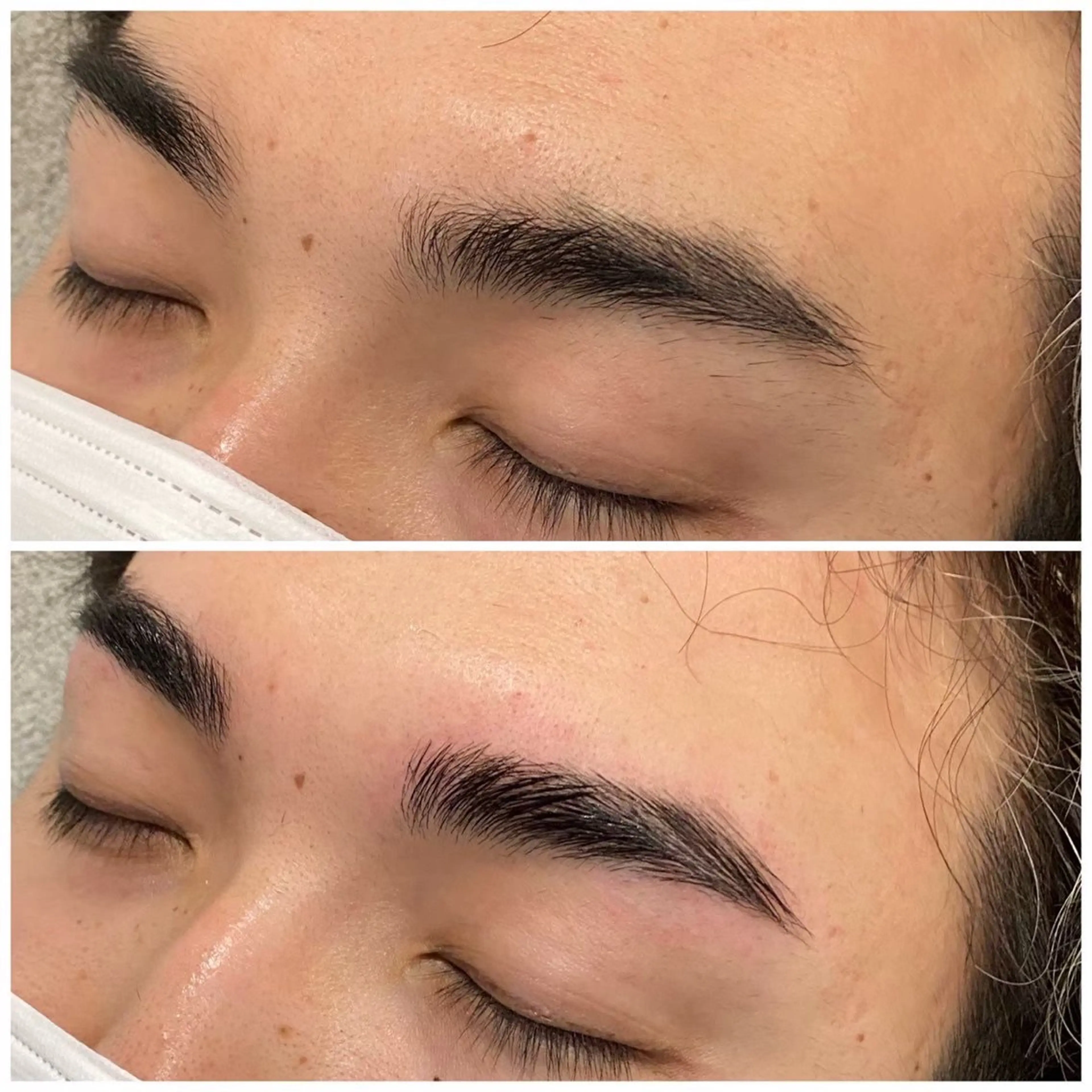 メンズ アイブロウ カット レイヤー/センター パート/坂本翔のヘアスタイル