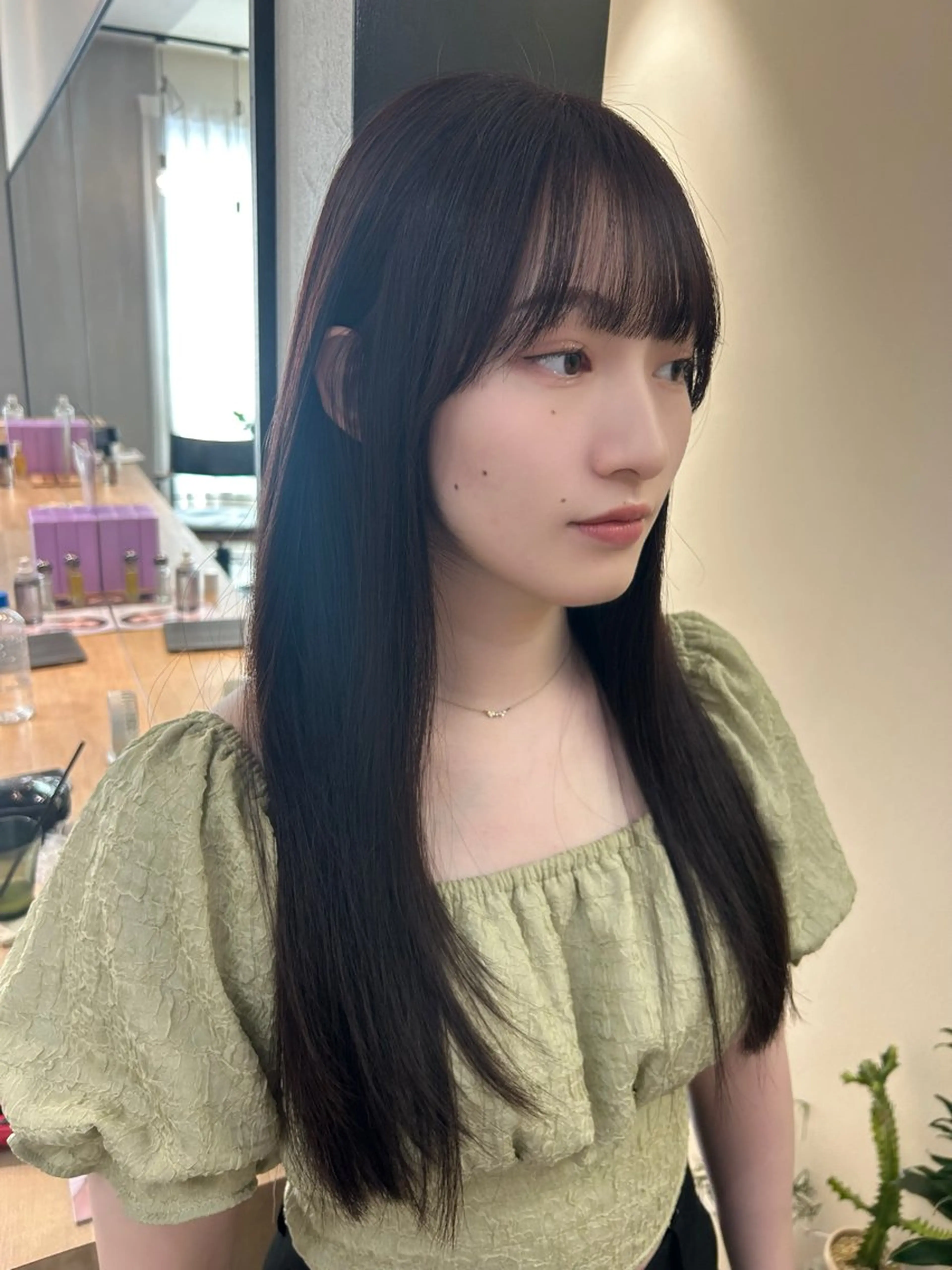 ロング パーマ カット 縮毛矯正 トリートメント hub hair レイヤー/透明感のヘアスタイル