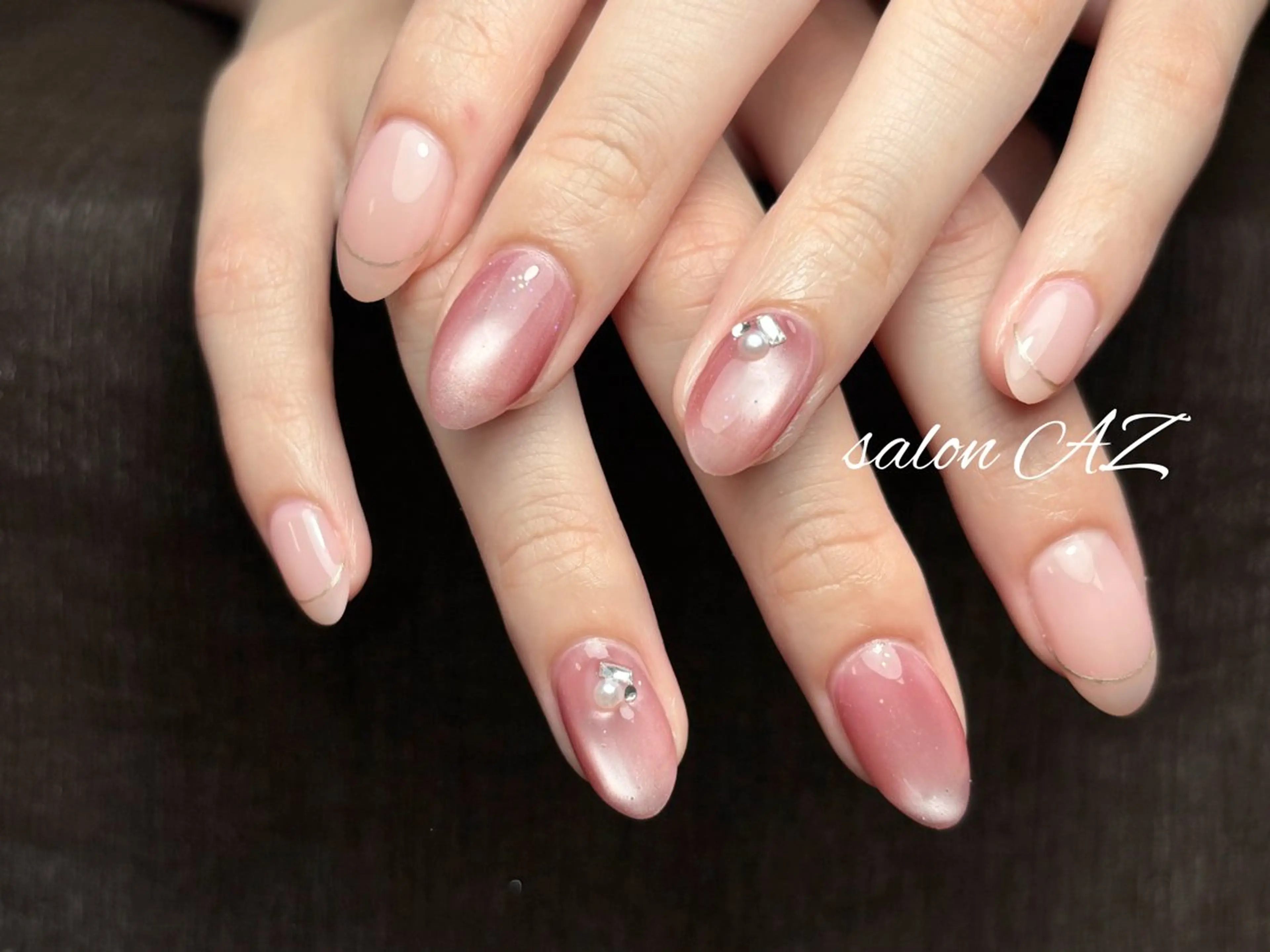 ネイル アートネイル 長さ出し フットネイル フレンチネイル ジェルネイル salon AZのネイルデザイン