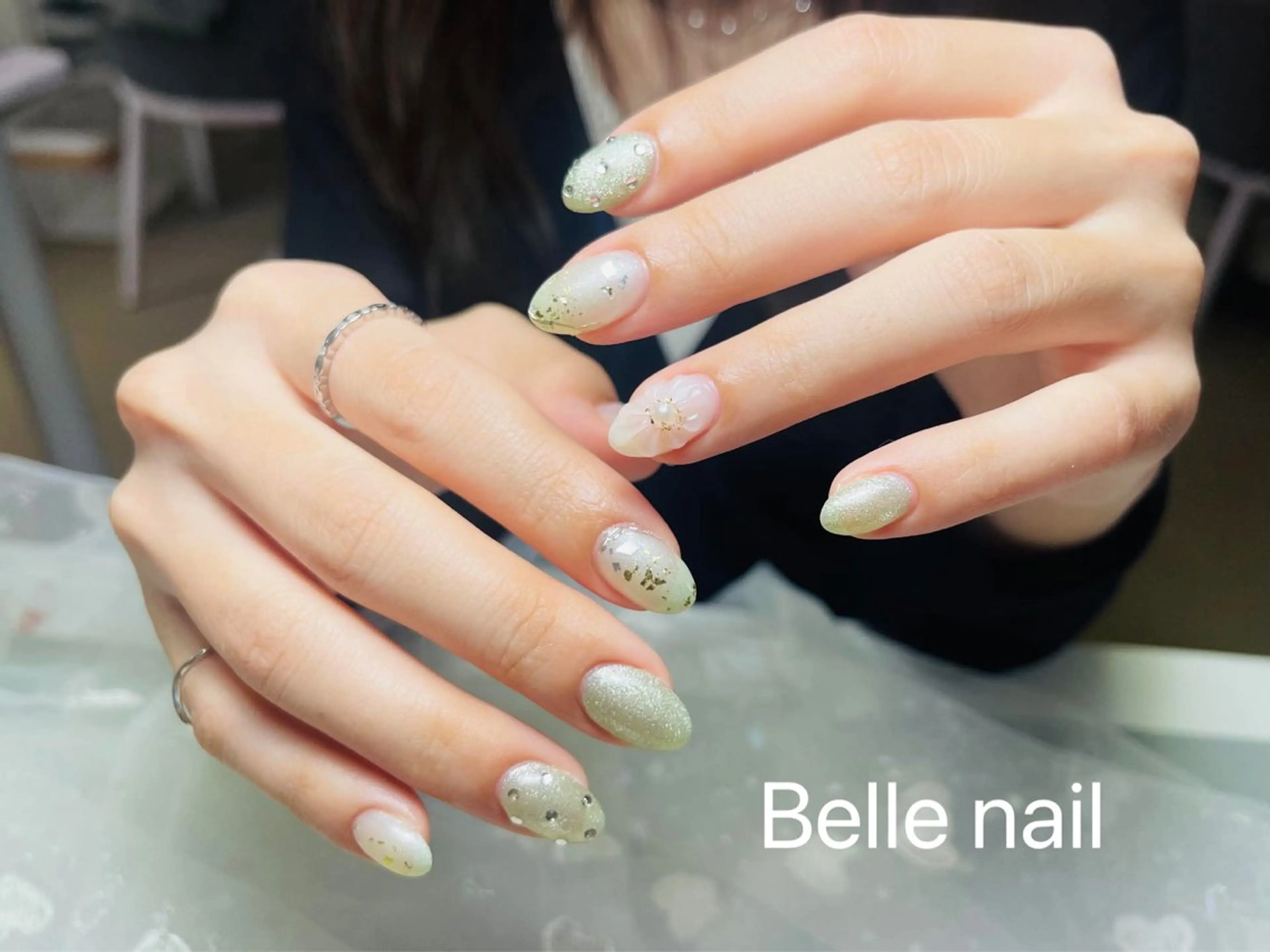 ネイル アートネイル 成人式 ジェルネイル ニュアンスネイル 夏ネイル ハンドネイル アンアンBelle Nail 池袋のネイルデザイン