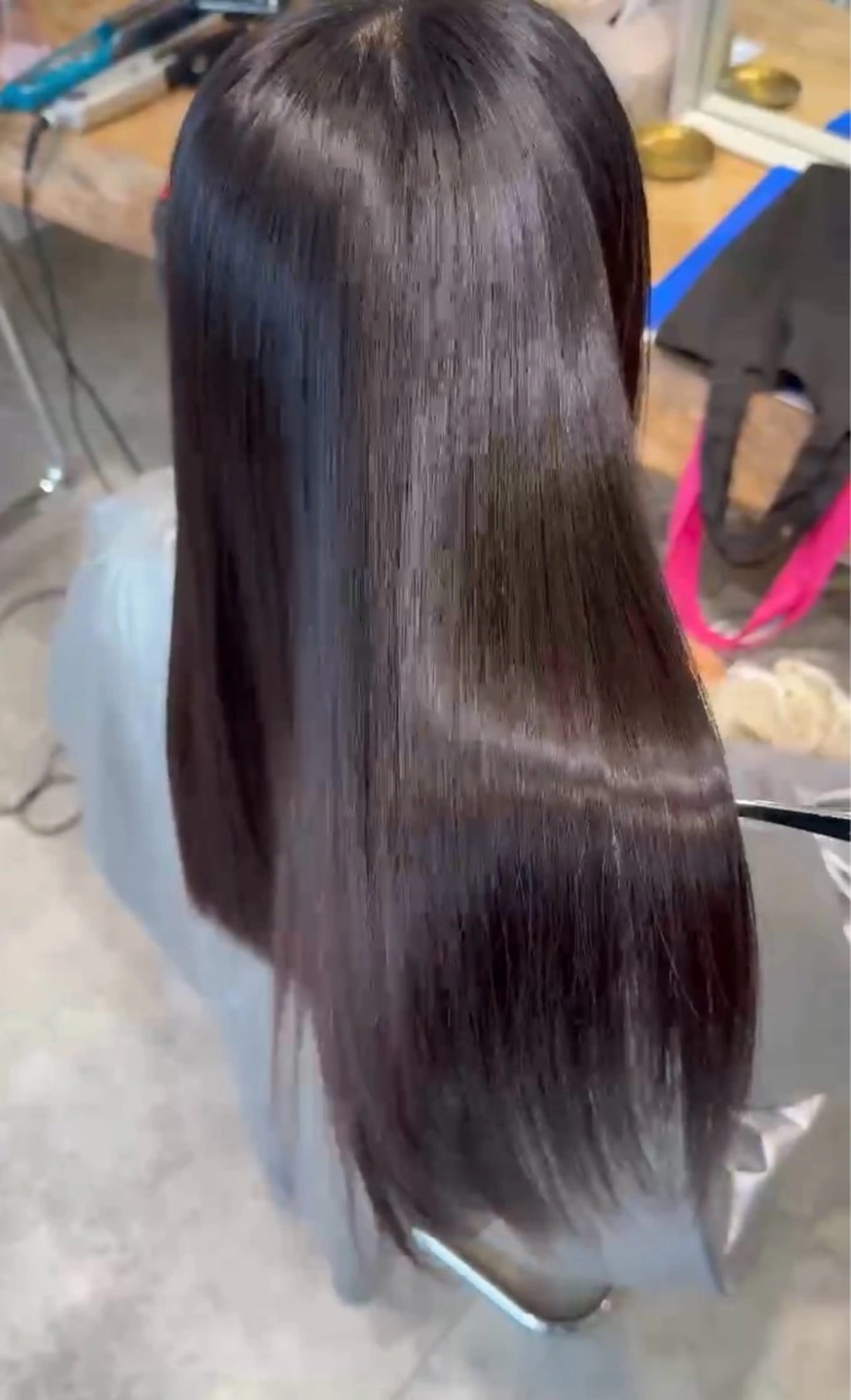 ロング 縮毛矯正 芝 﨑のヘアスタイル