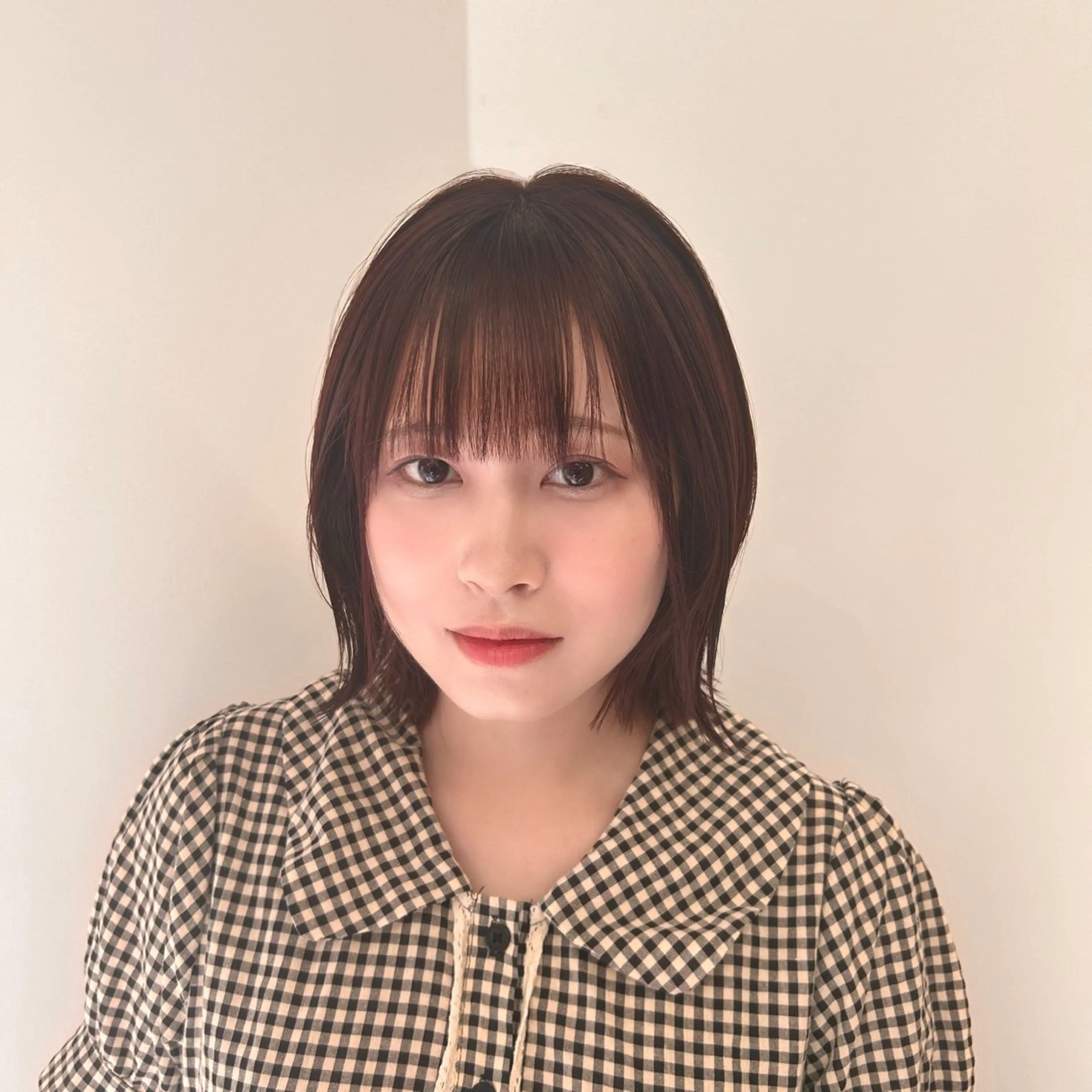 ミディアム カラー ブリーチ ブリーチなしカラー ピンクカラー ボブ カット ヘアカラー ルネ北千住店 Rinoのヘアスタイル