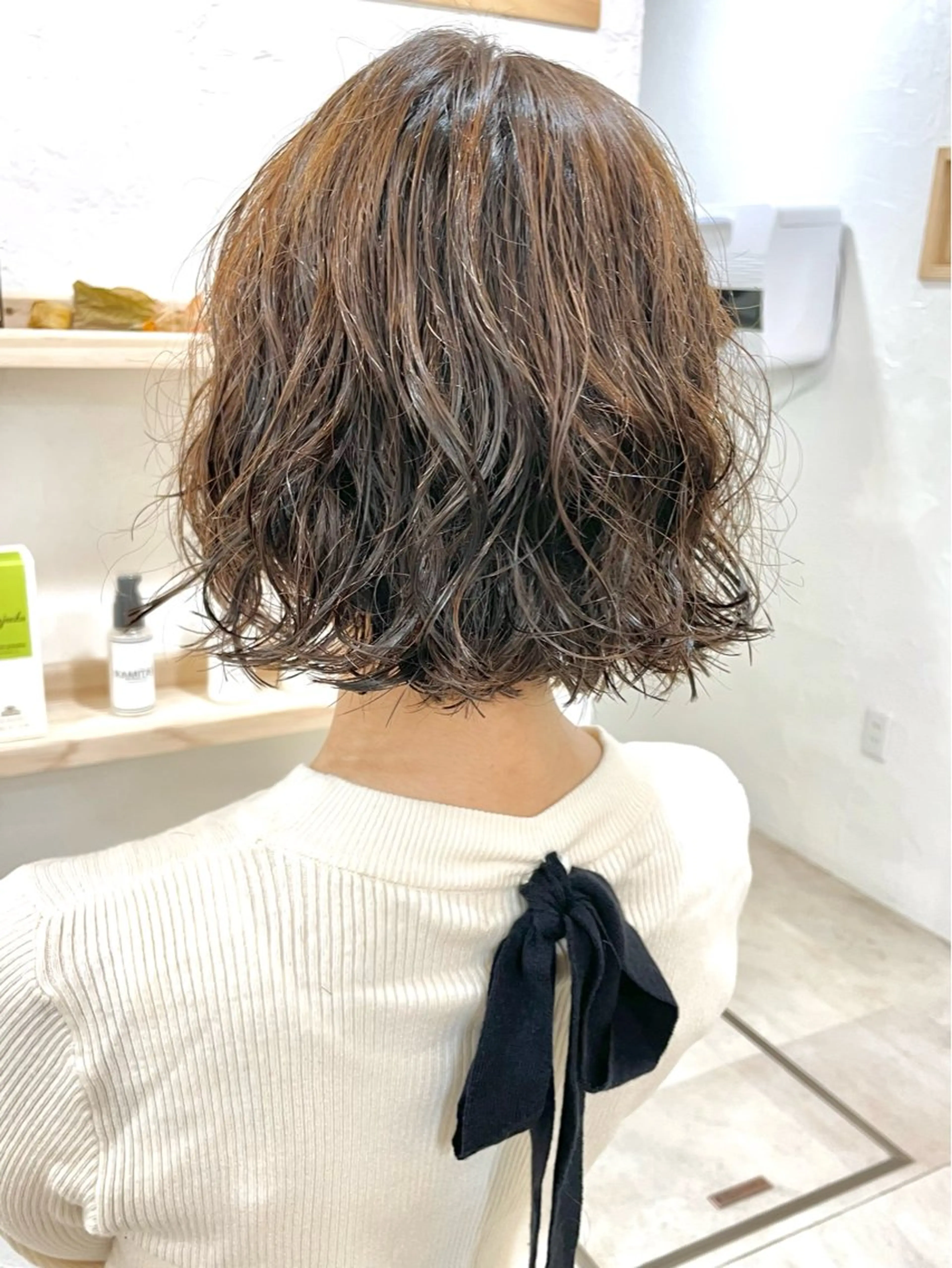 ショート カラー パーマ 銀座No.1髪質改善 縮毛矯正/本木のヘアスタイル