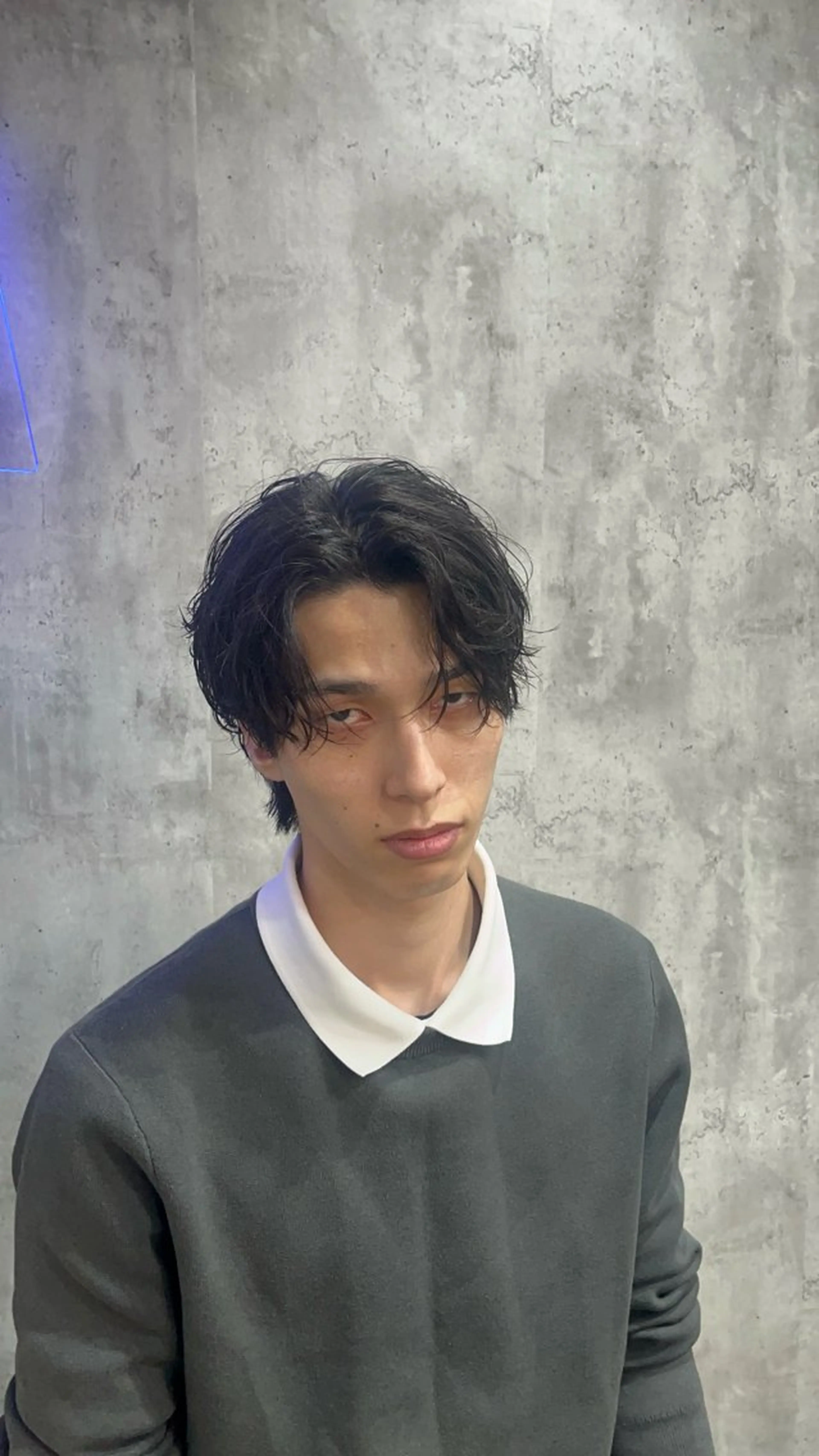 ミディアム パーマ メンズ ミディアムパーマ メンズパーマ カット パーマ 🦄カイ/メンズ 韓国ヘア/メイク🦄のヘアスタイル