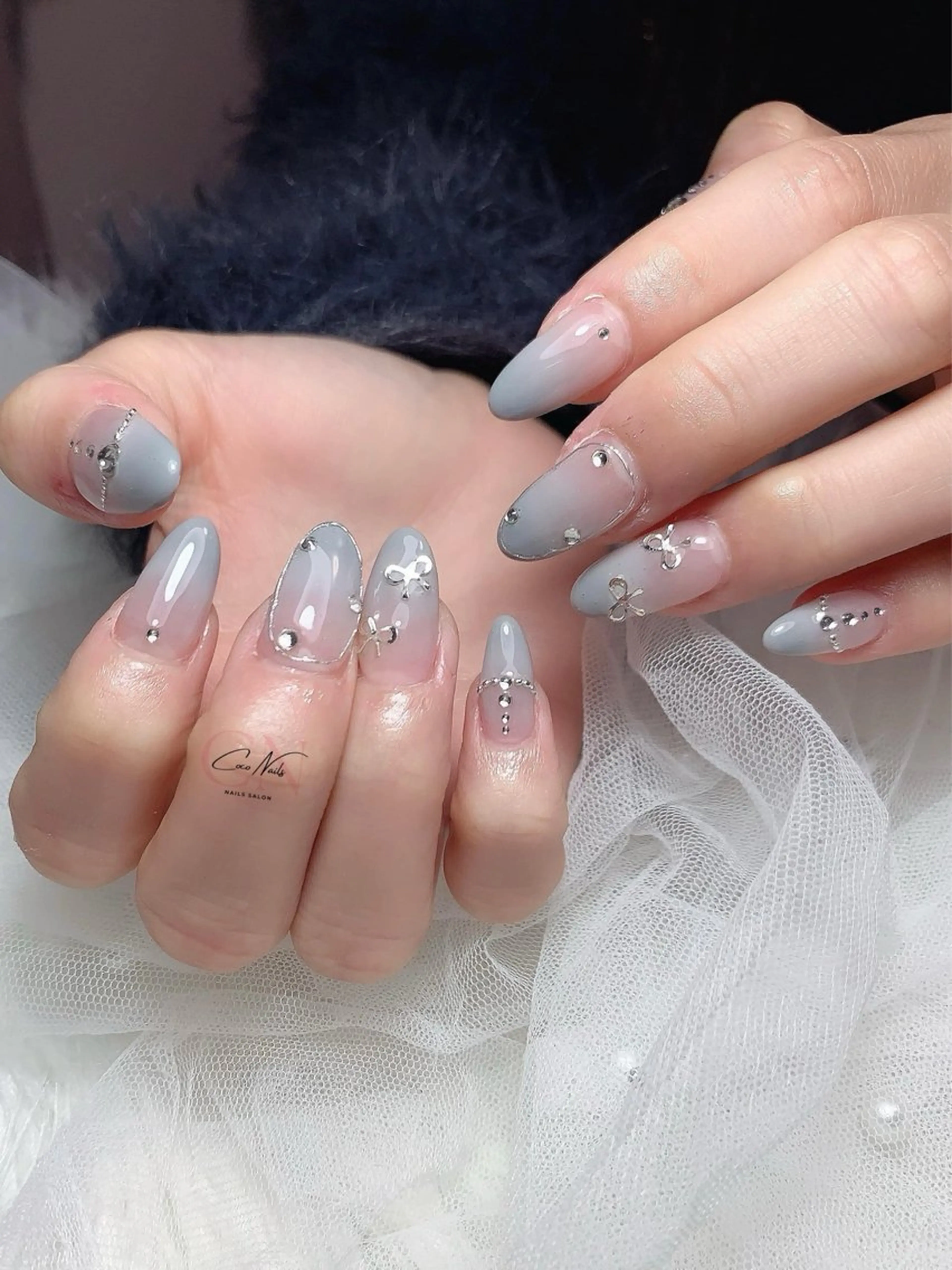 ネイル アートネイル フレンチネイル ジェルネイル 韓国ネイル マグネットネイル ハンドネイル 波 なみのネイルデザイン