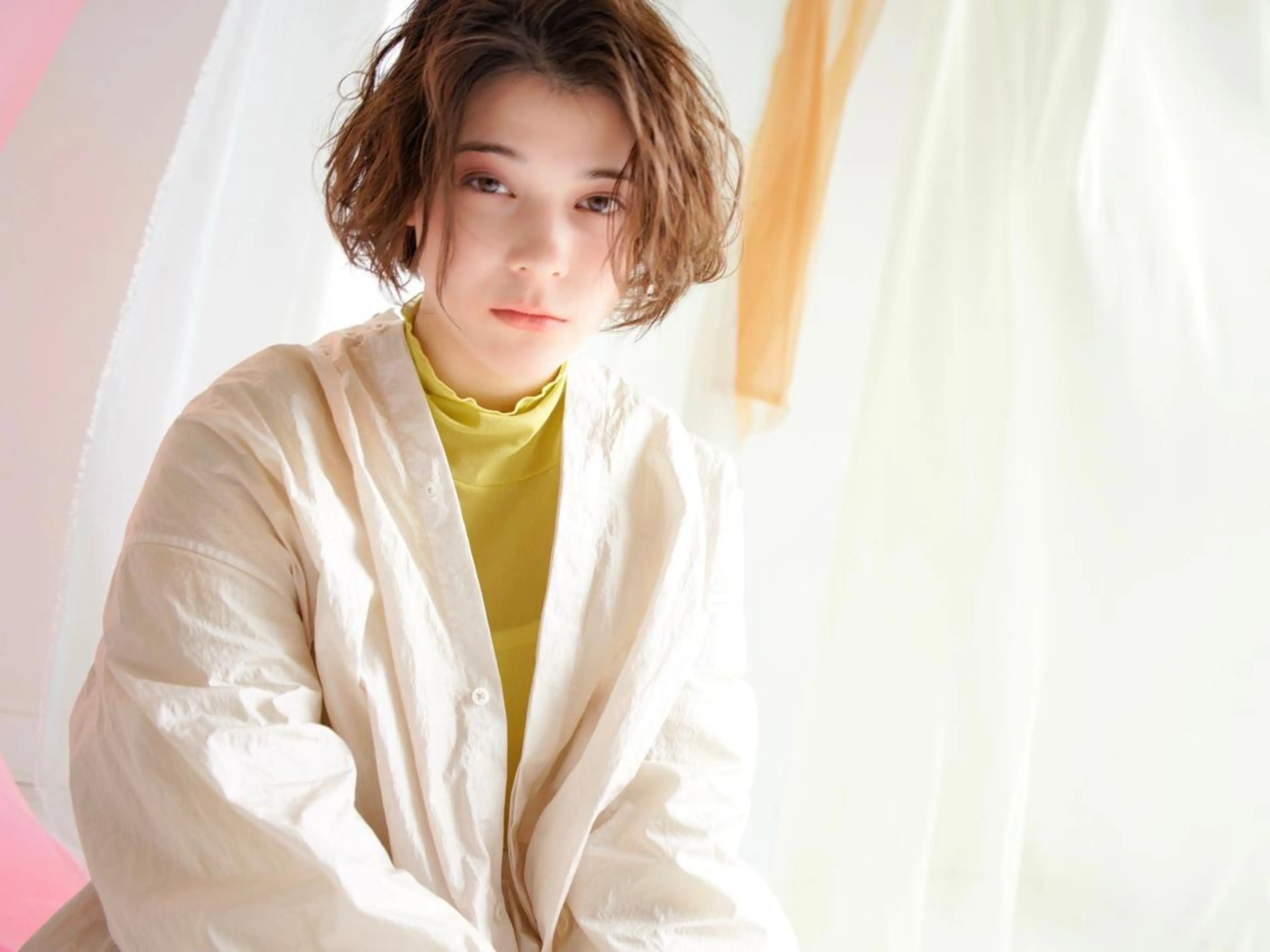 ショート カラー パーマ バレイヤージュ ブリーチ ケアブリーチ デザインカラー ダブルカラー カット ヘアカラー トリートメント 初めでも安心🌟 newi町田✂のヘアスタイル