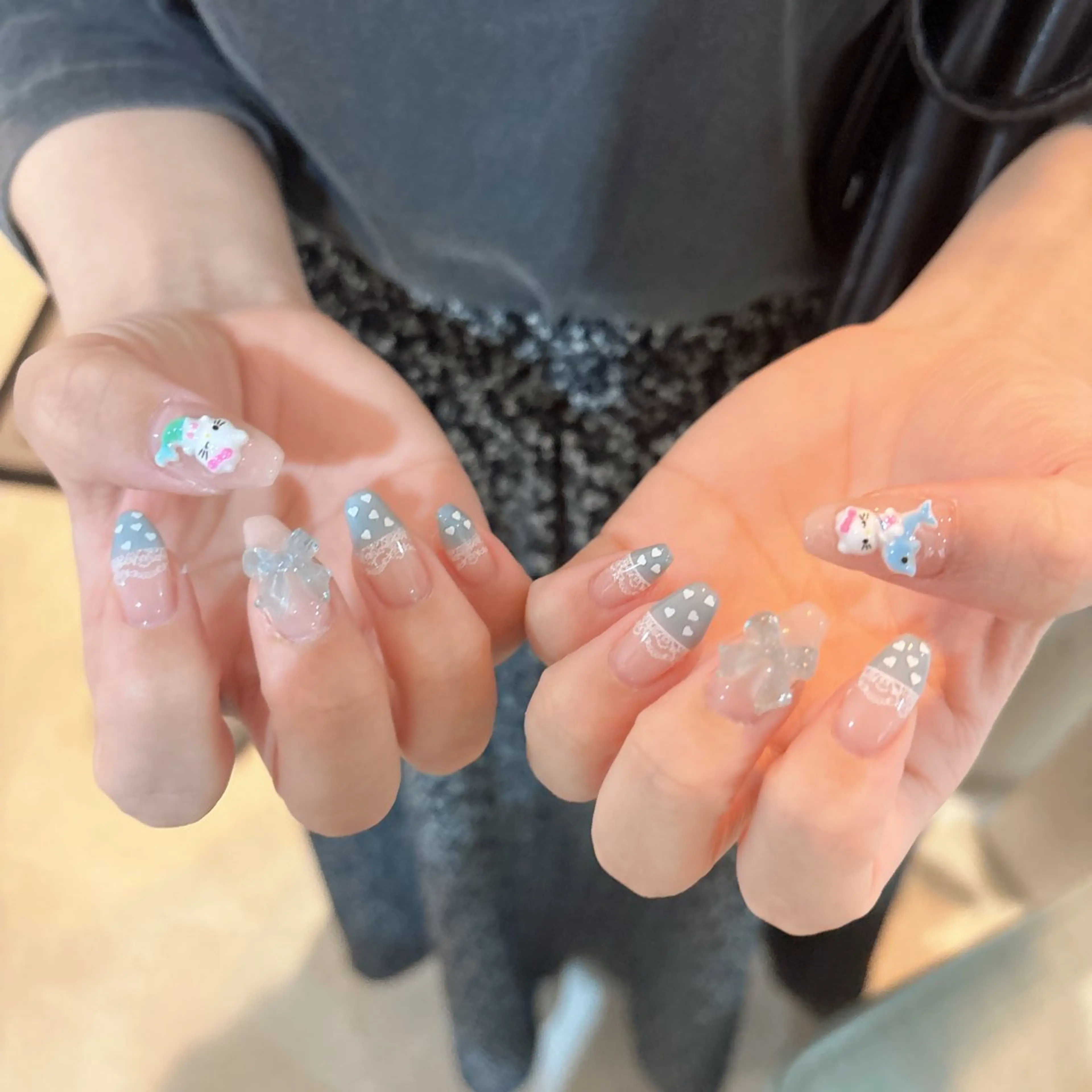 ネイル ドット レース ハンドネイル beautiful meみくのネイルデザイン