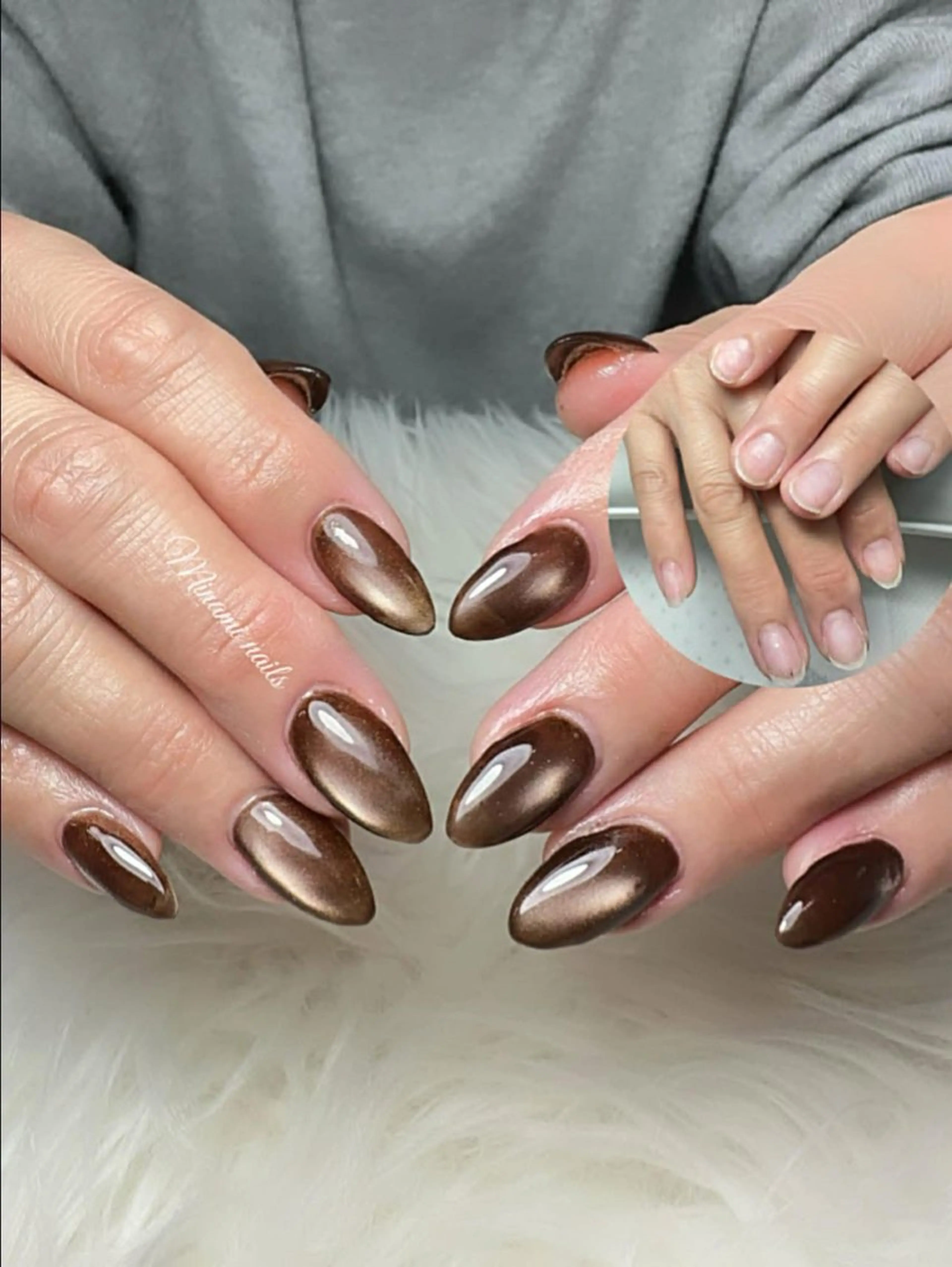 ネイル アートネイル オーロラネイル ガーリー キラキラネイル 韓国ネイル フットネイル Minami Nailsのネイルデザイン