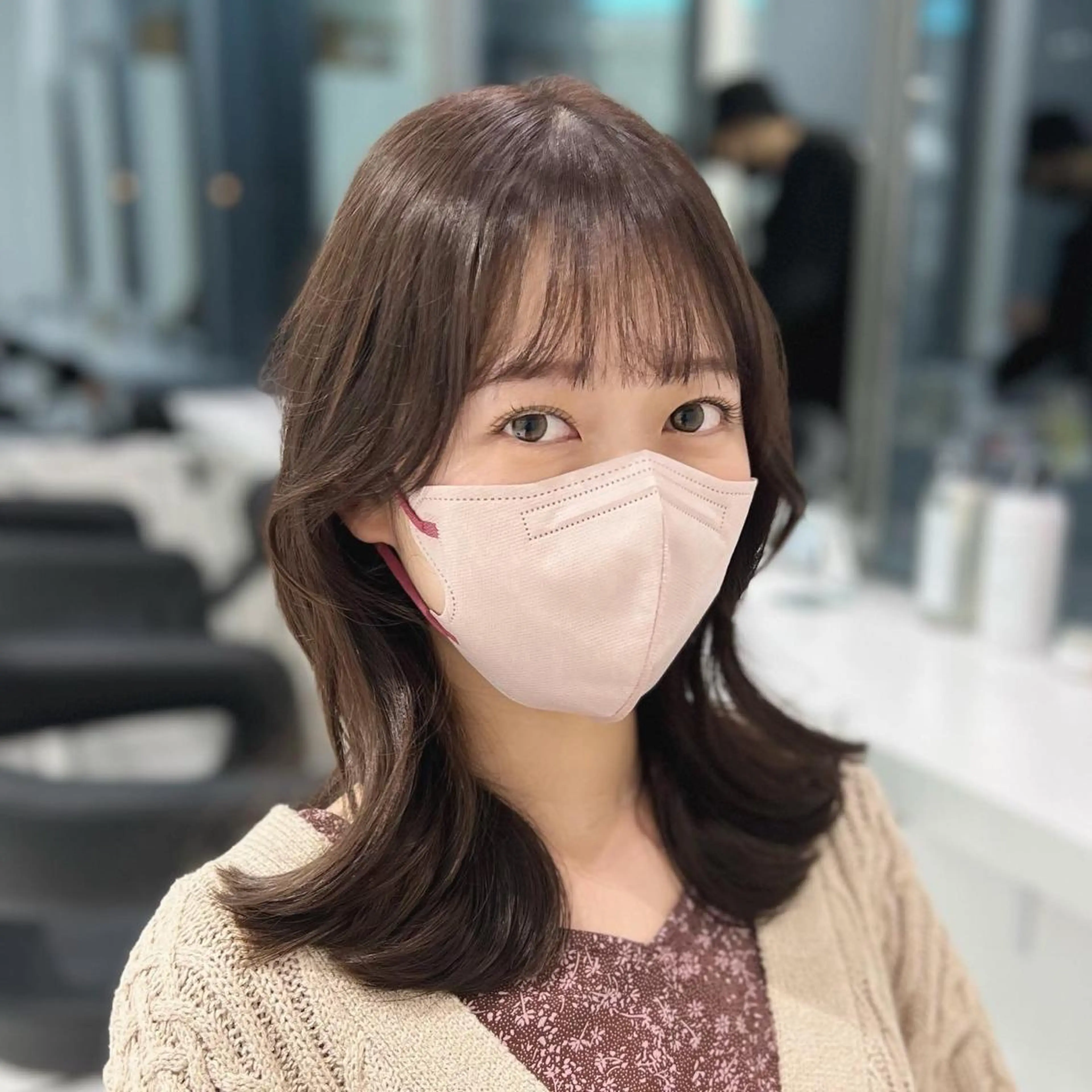 セミロング カラー 韓国風ヘア カット ヘアカラー トリートメント ヘアセット まつパ/ケア ブリーチ/sEnAのヘアスタイル