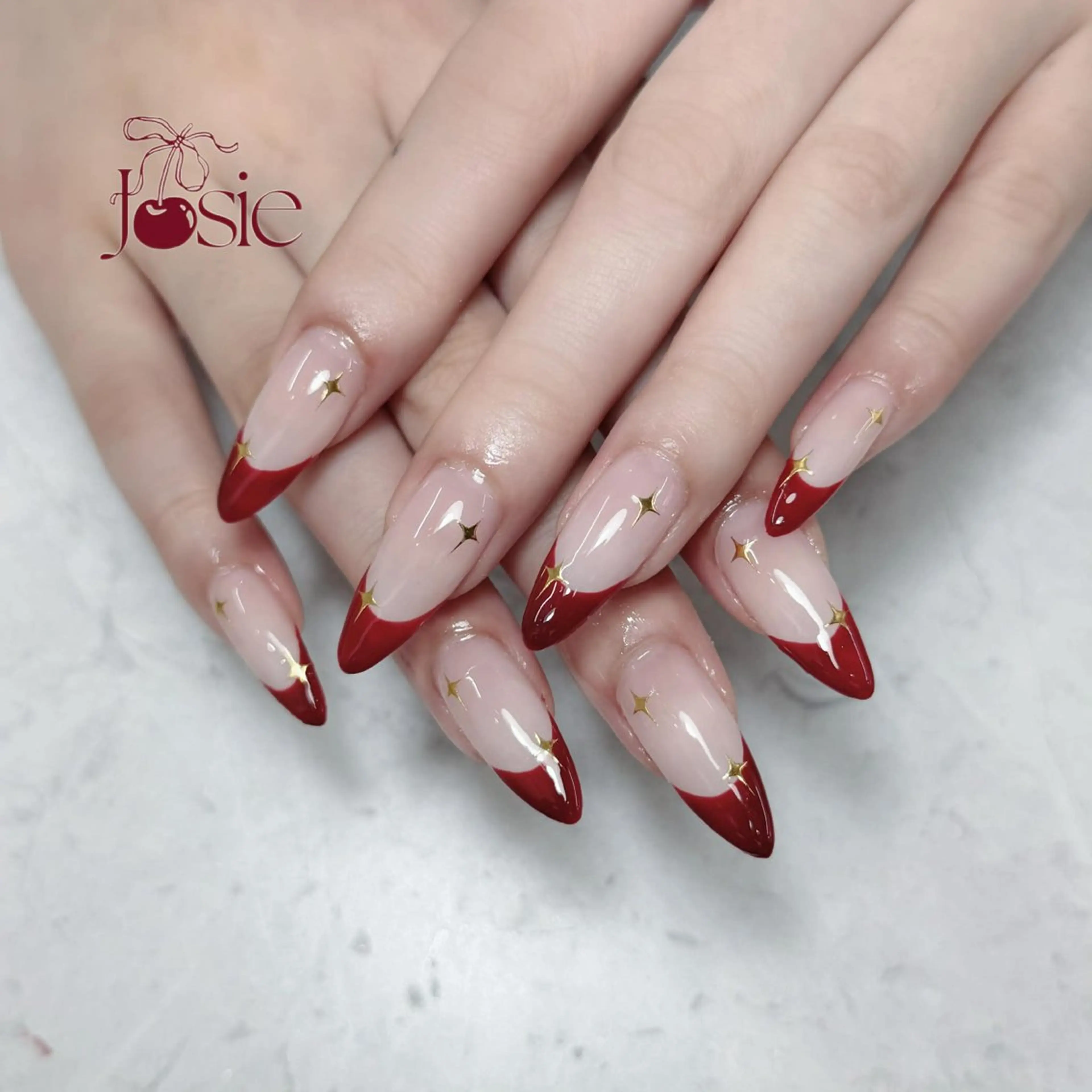 ネイル フレンチネイル キラキラネイル 韓国ネイル シンプルネイル ワンホンネイル ハンドネイル MEI Nailのネイルデザイン