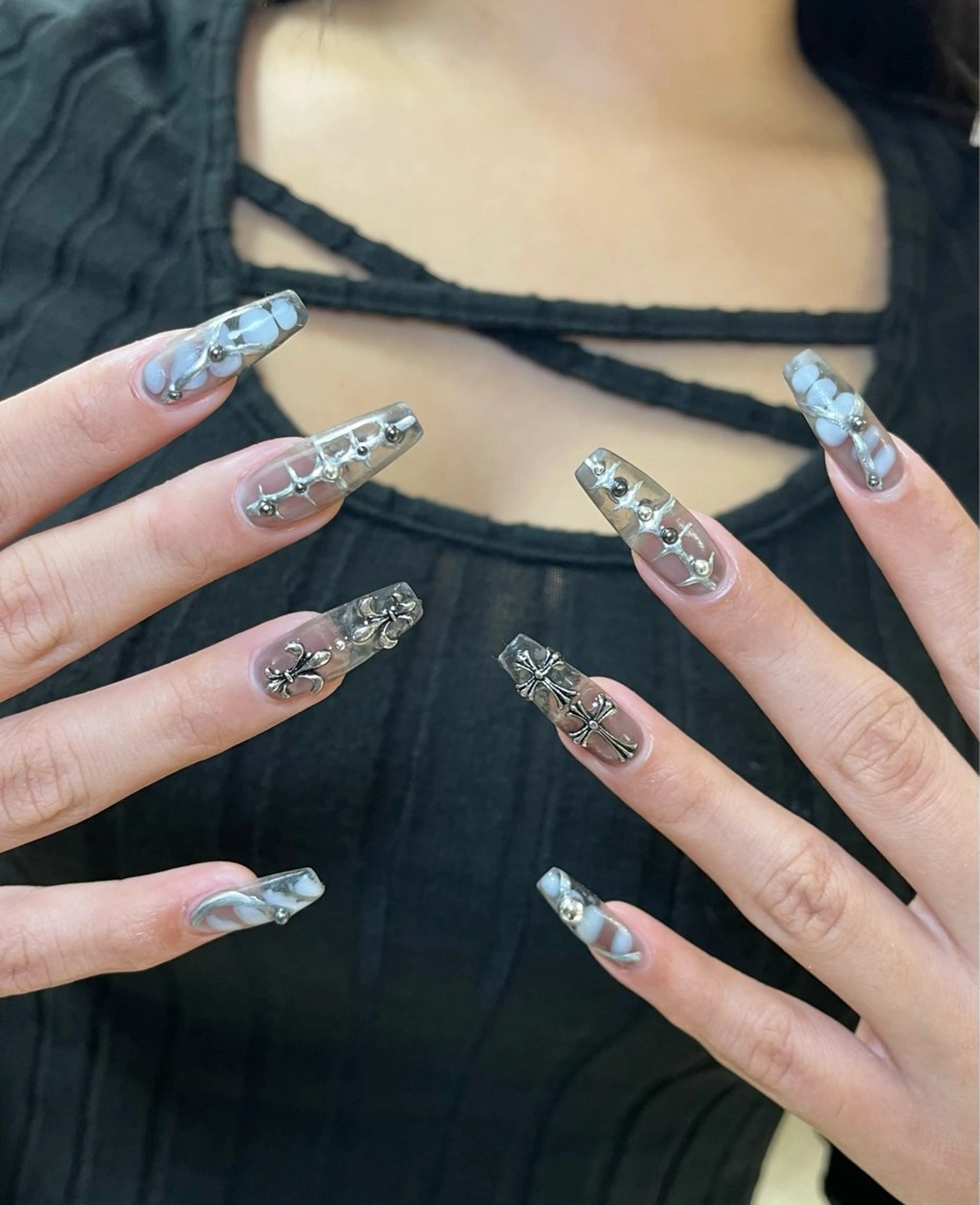 ロング めぐみのネイルサロン スタッフ練習のネイルデザイン