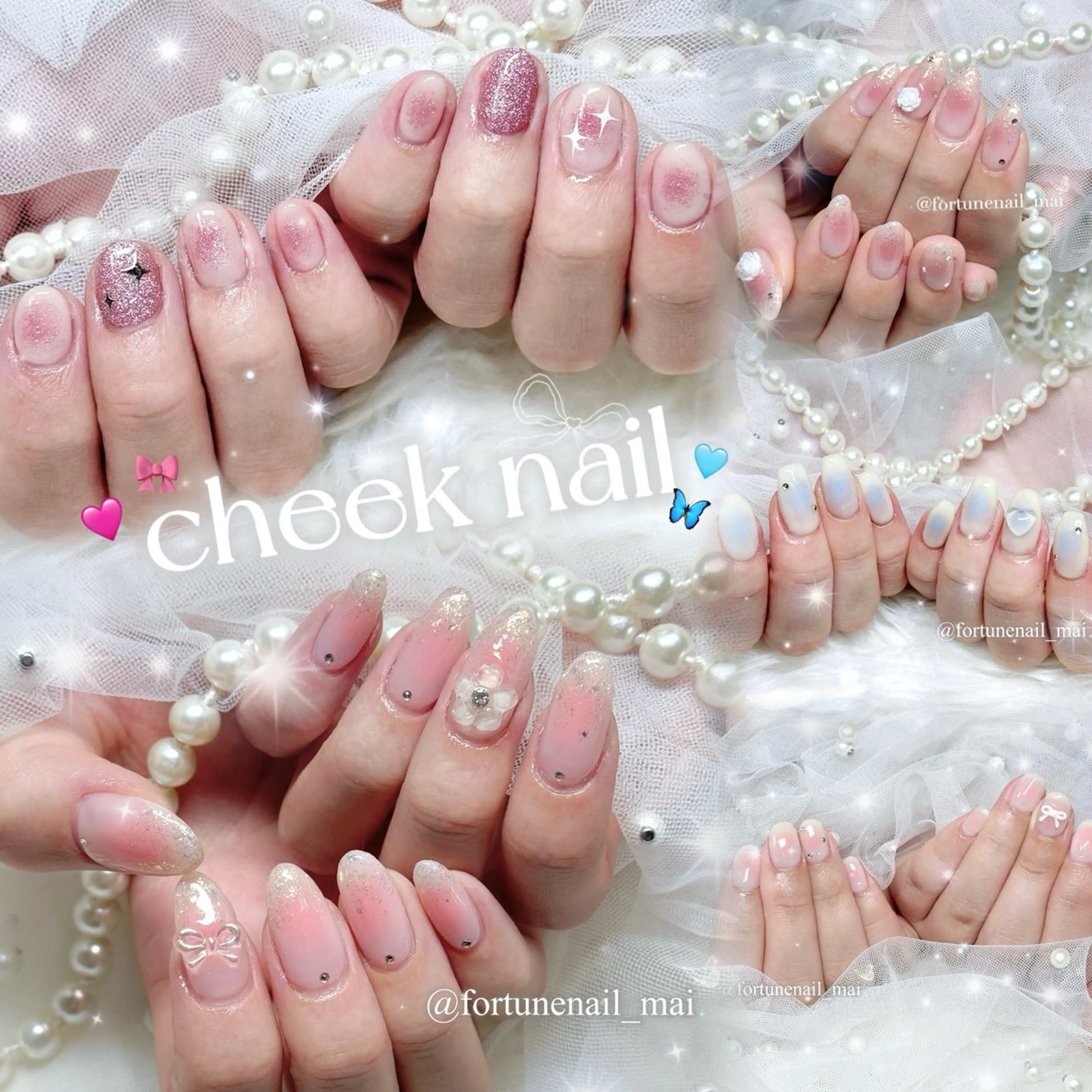 ネイル チークネイル ハンドネイル 🎀Mai 🎀5/15空⋆.✩のネイルデザイン